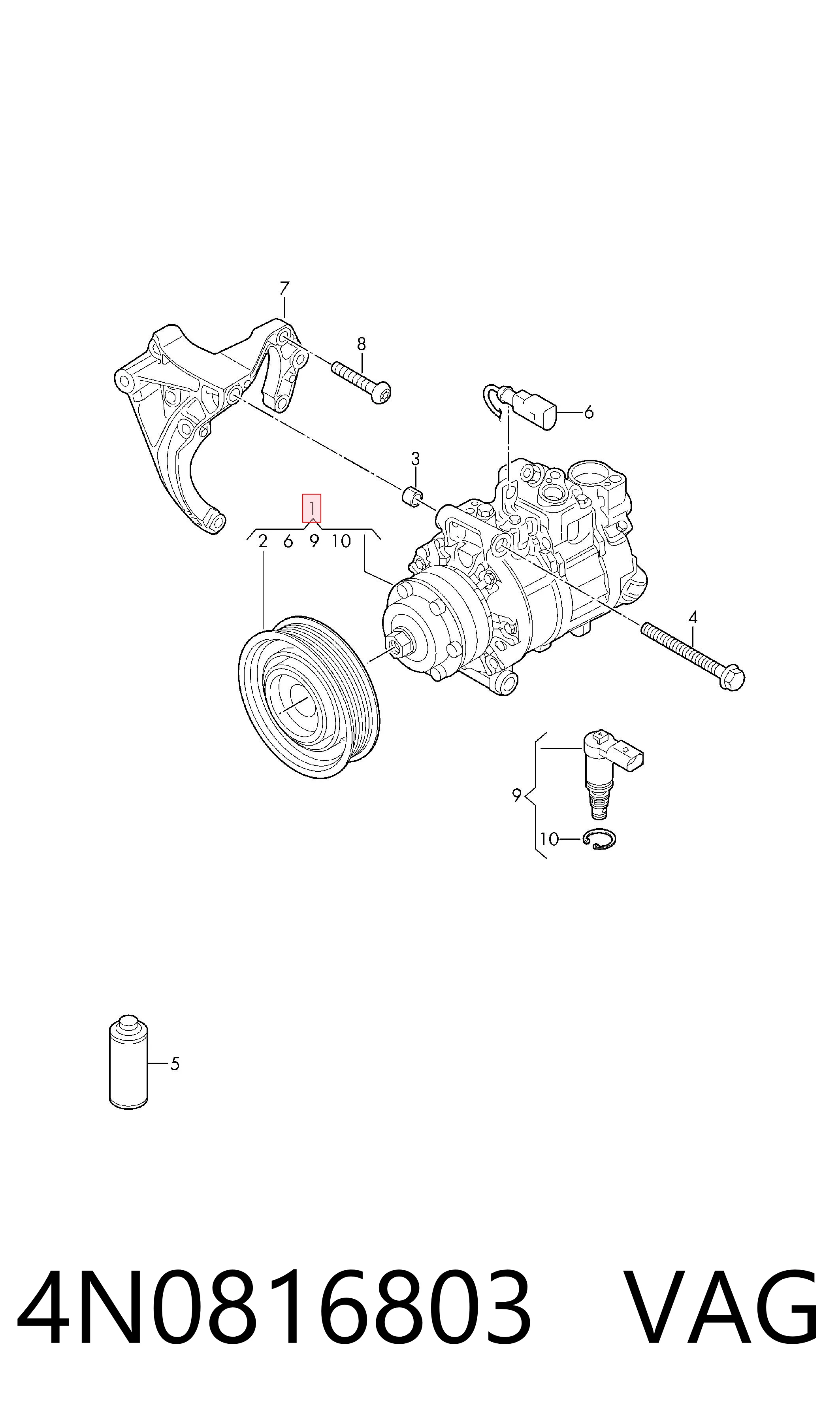 4N0816803 VAG Компресор холодоагенту