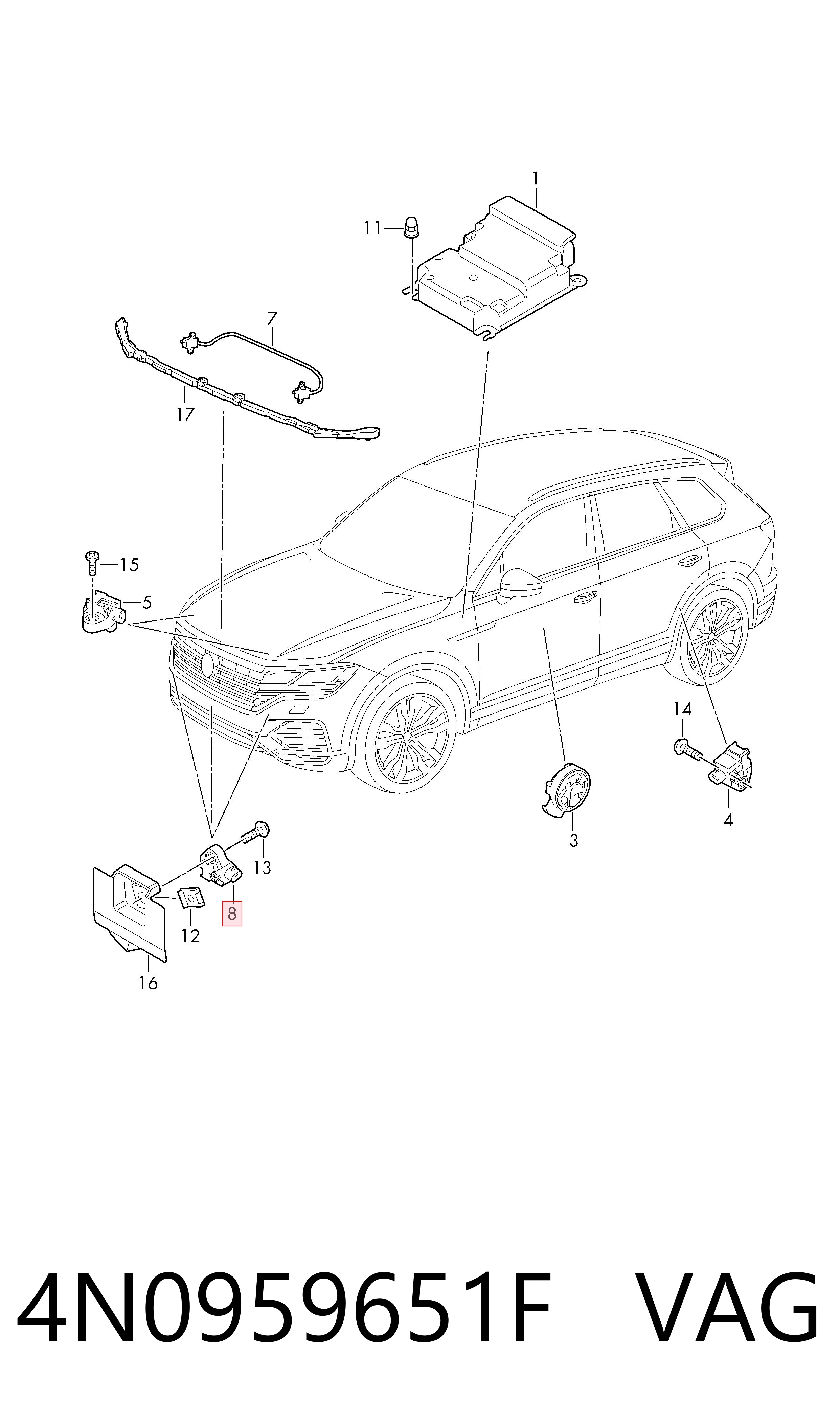 Датчик Айрбег передній VAG 4N0959651F ціна, від 176.76 USD