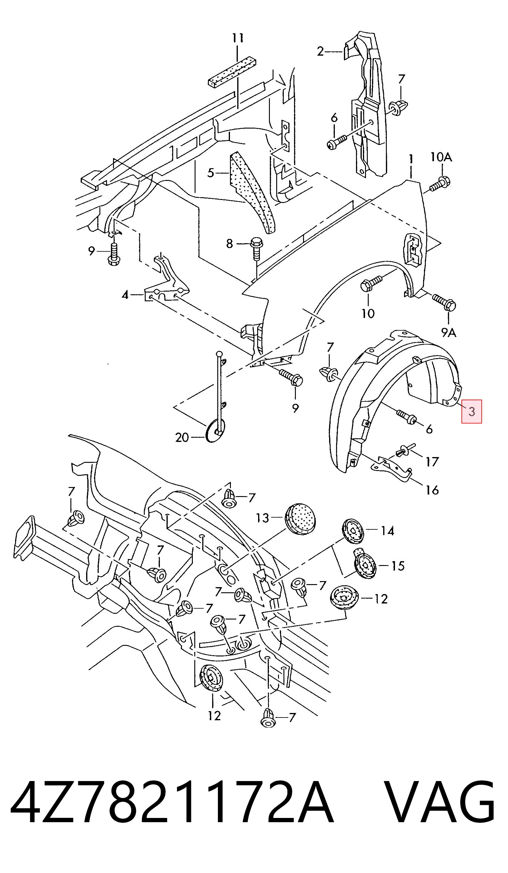 1327FP4T Polcar Підкрилок переднього крила, правий