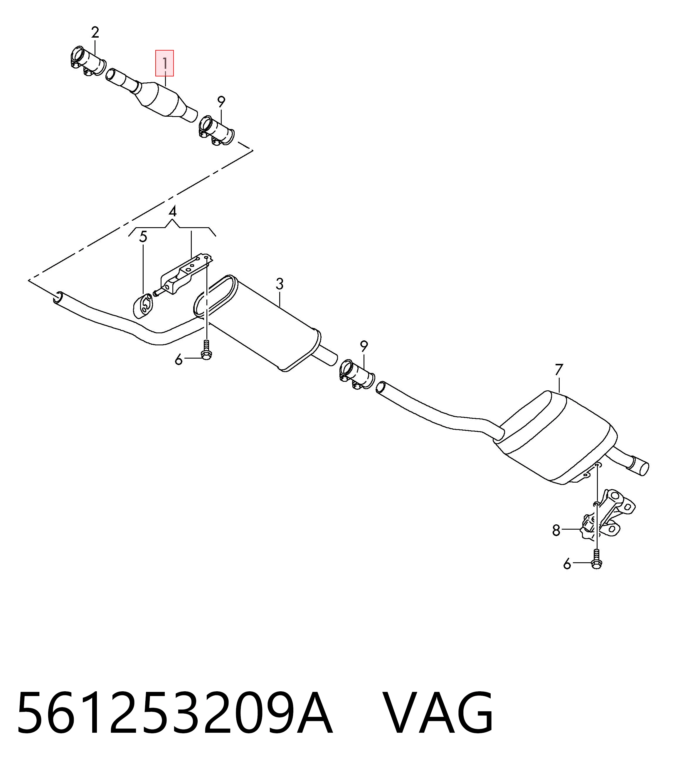561253209A VAG Середній глушник