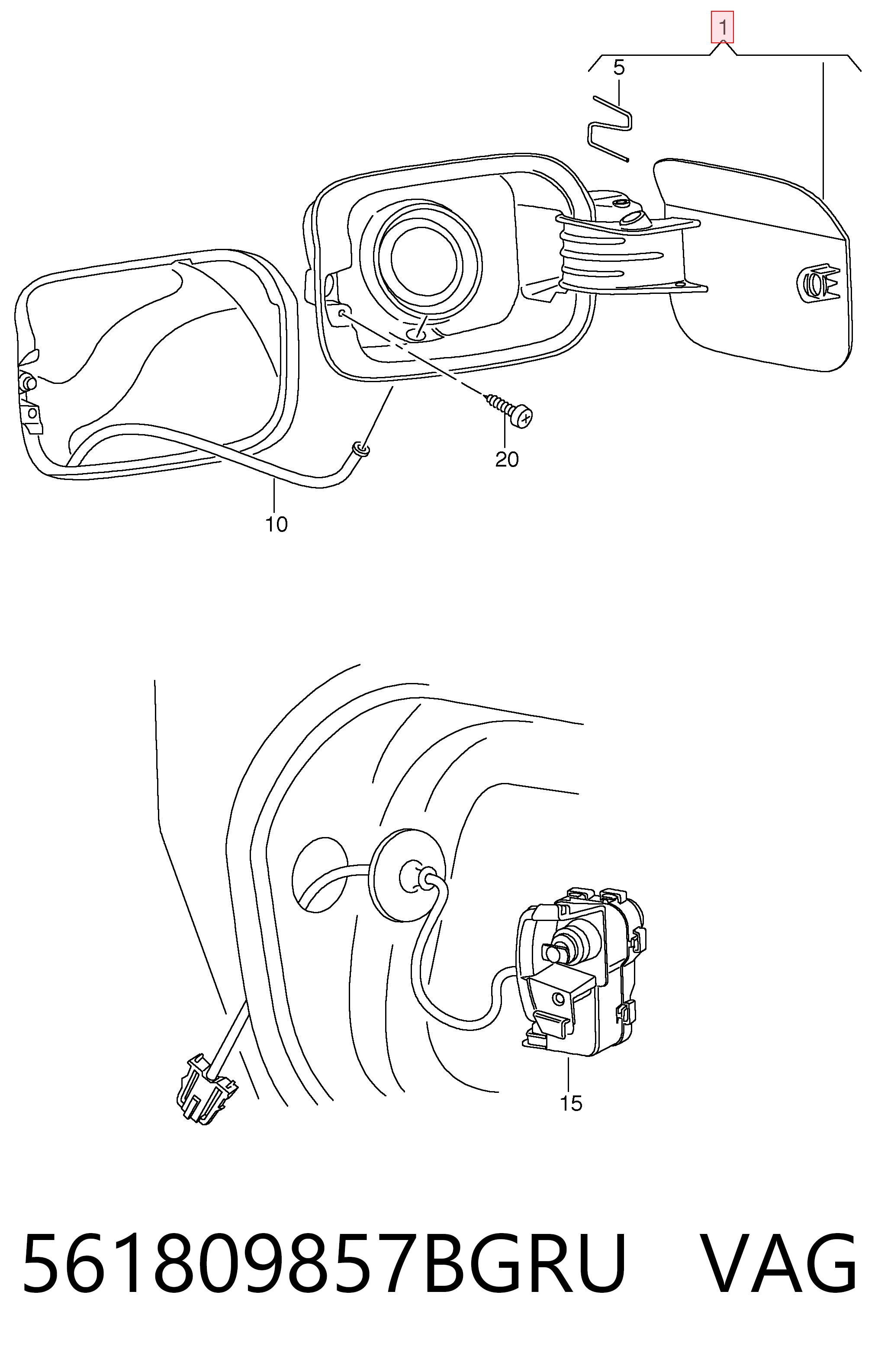 Дверцята бензобака на Volkswagen Passat B7 362