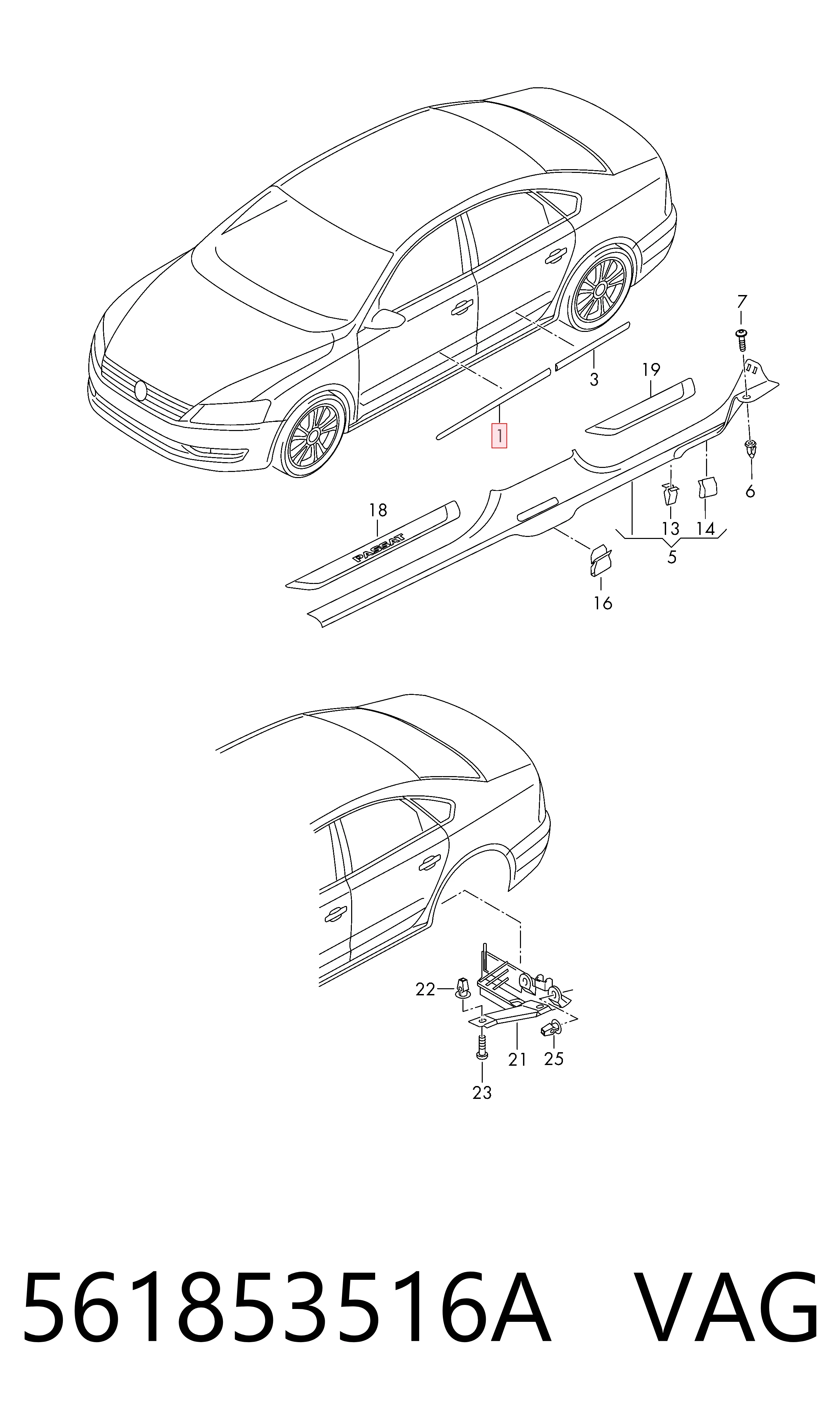 Молдинг передньої правої двері, нижній KSP KSP01028 ціна, від 13.95 USD