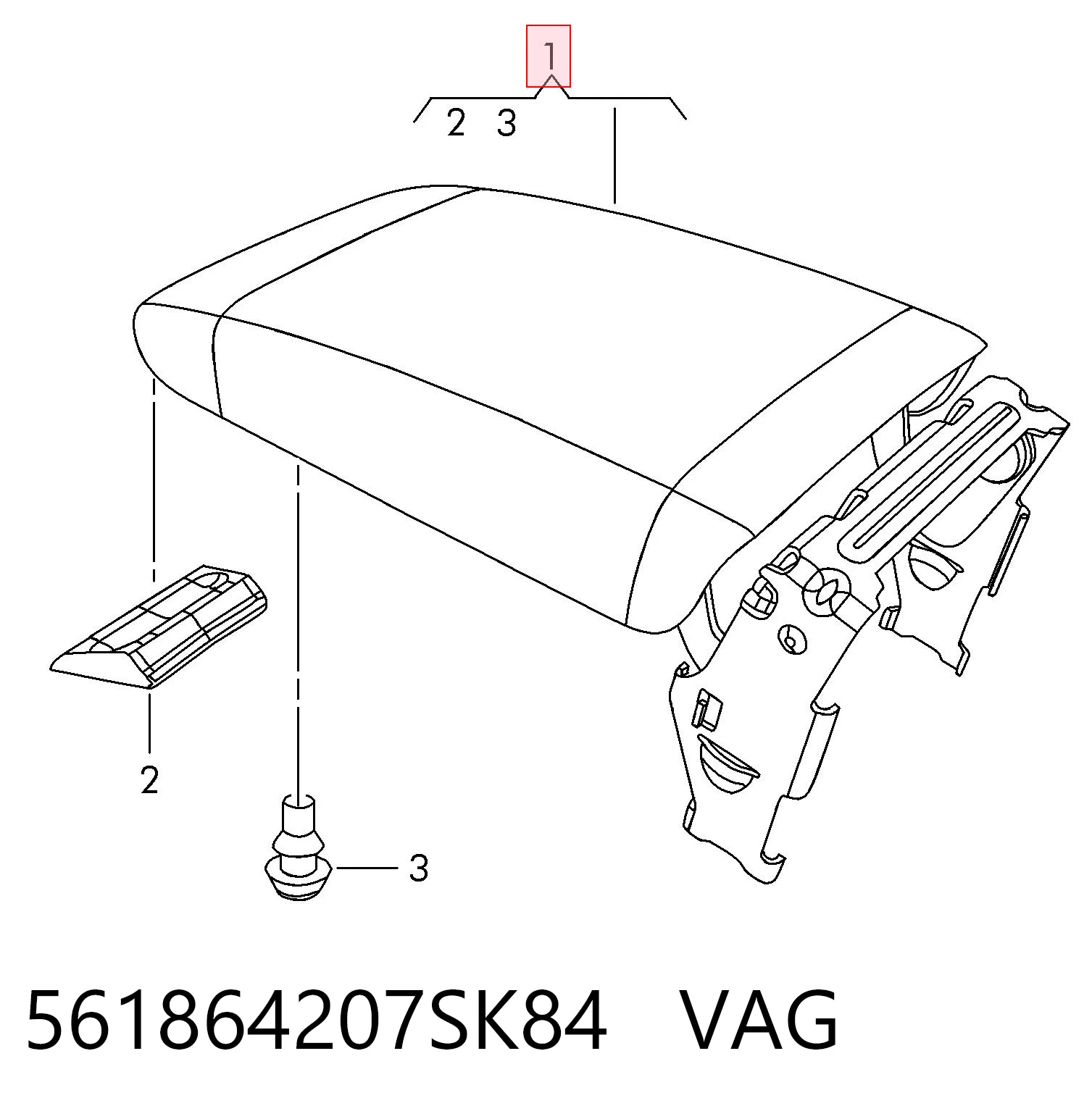 561864207SK84 VAG Підлокітник заднього сидіння