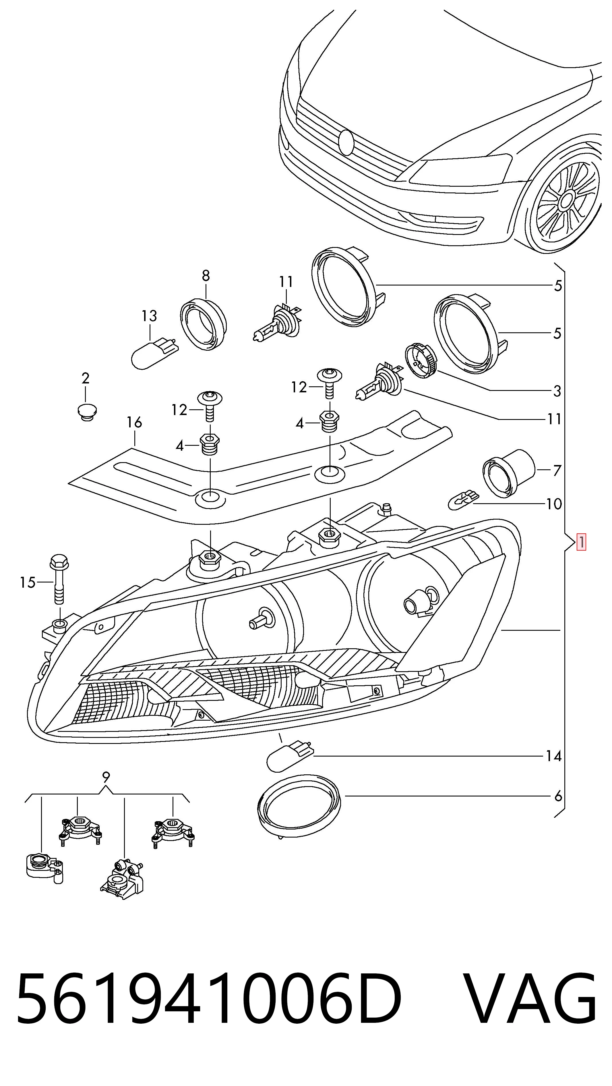 Фара передня права TYC 7439R2T ціна, від 166.58 USD