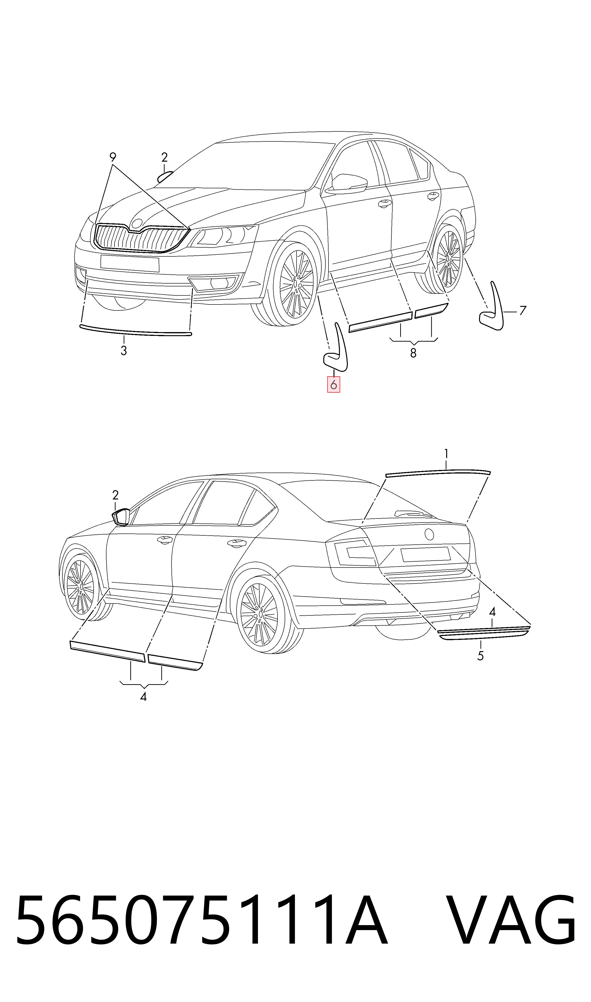 565075111A VAG Комплект передніх бризковиків