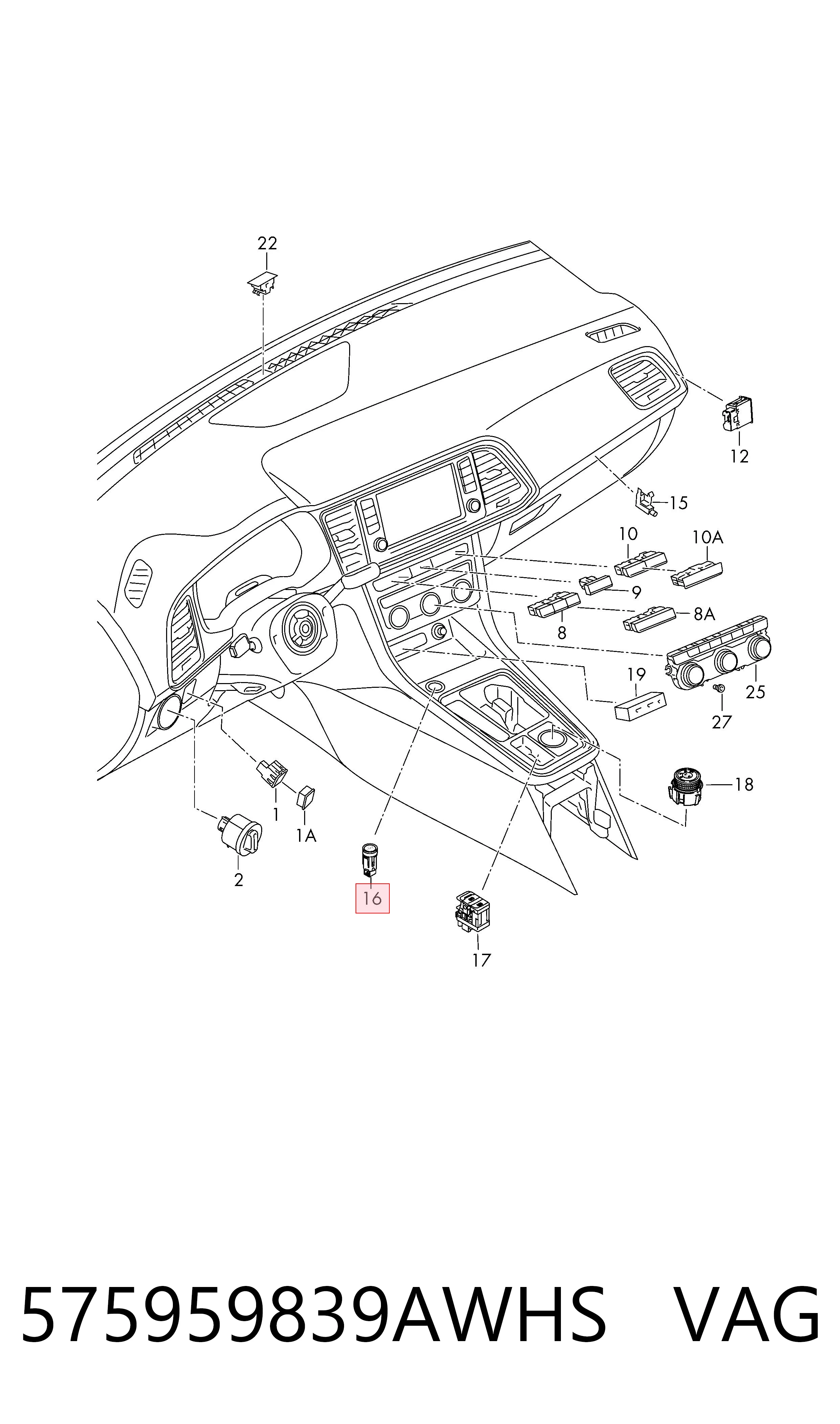 575959839AWHS VAG Кнопка запуску двигуна