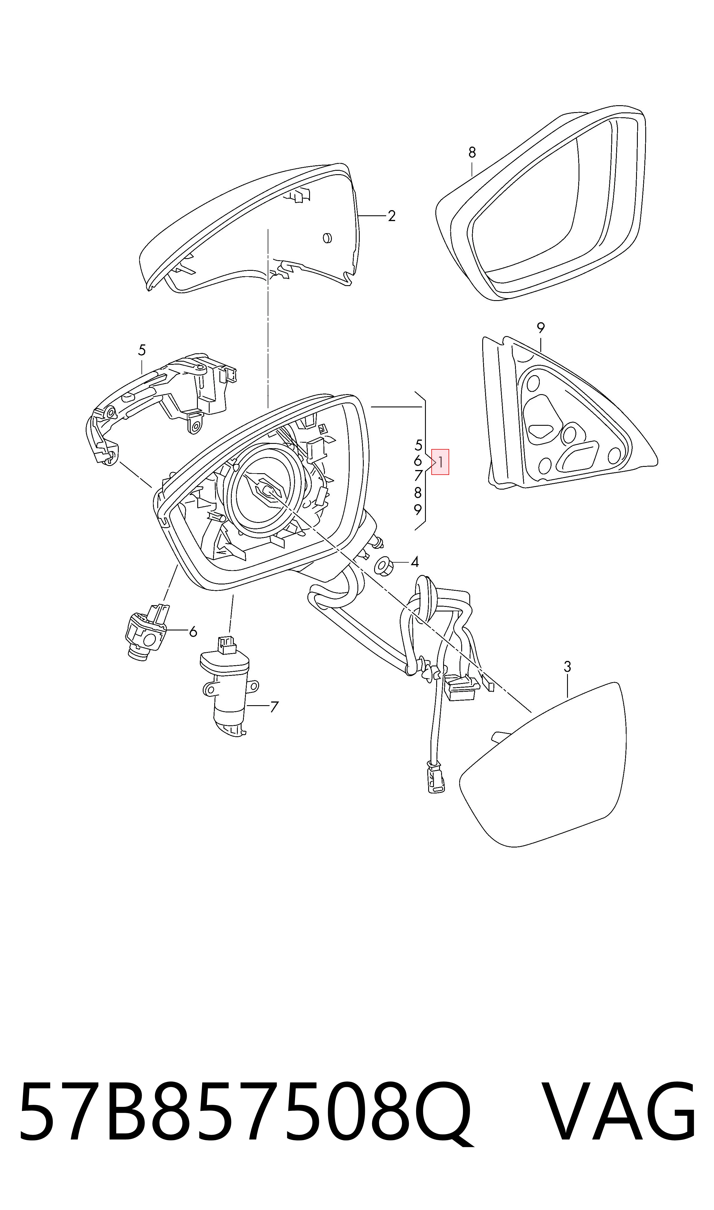  VAG 57B857508Q ціна, від 708.44 USD
