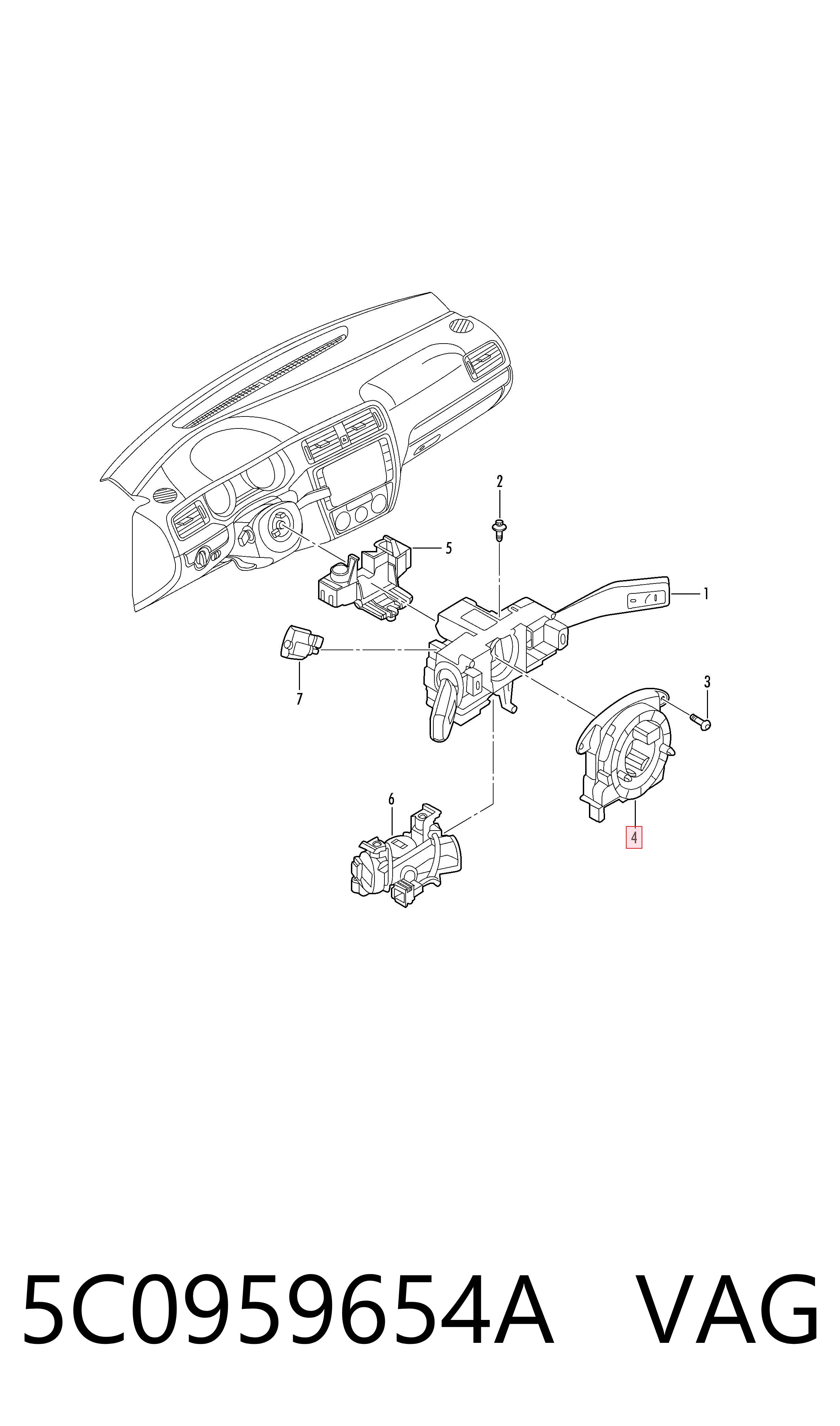 5C0959654A VAG Шлейф Airbag