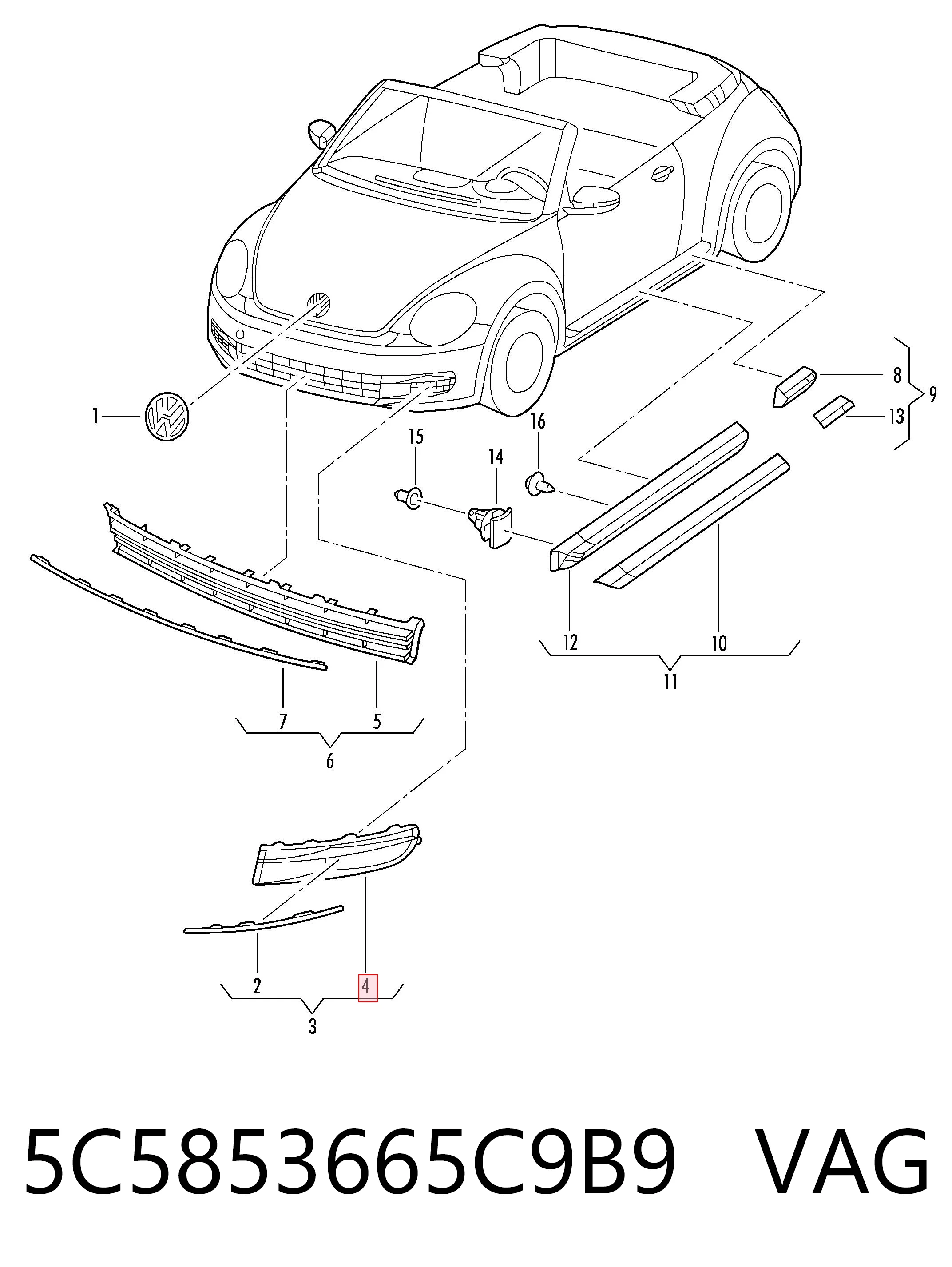  VAG 5C5853665C9B9 ціна, від 114.39 USD