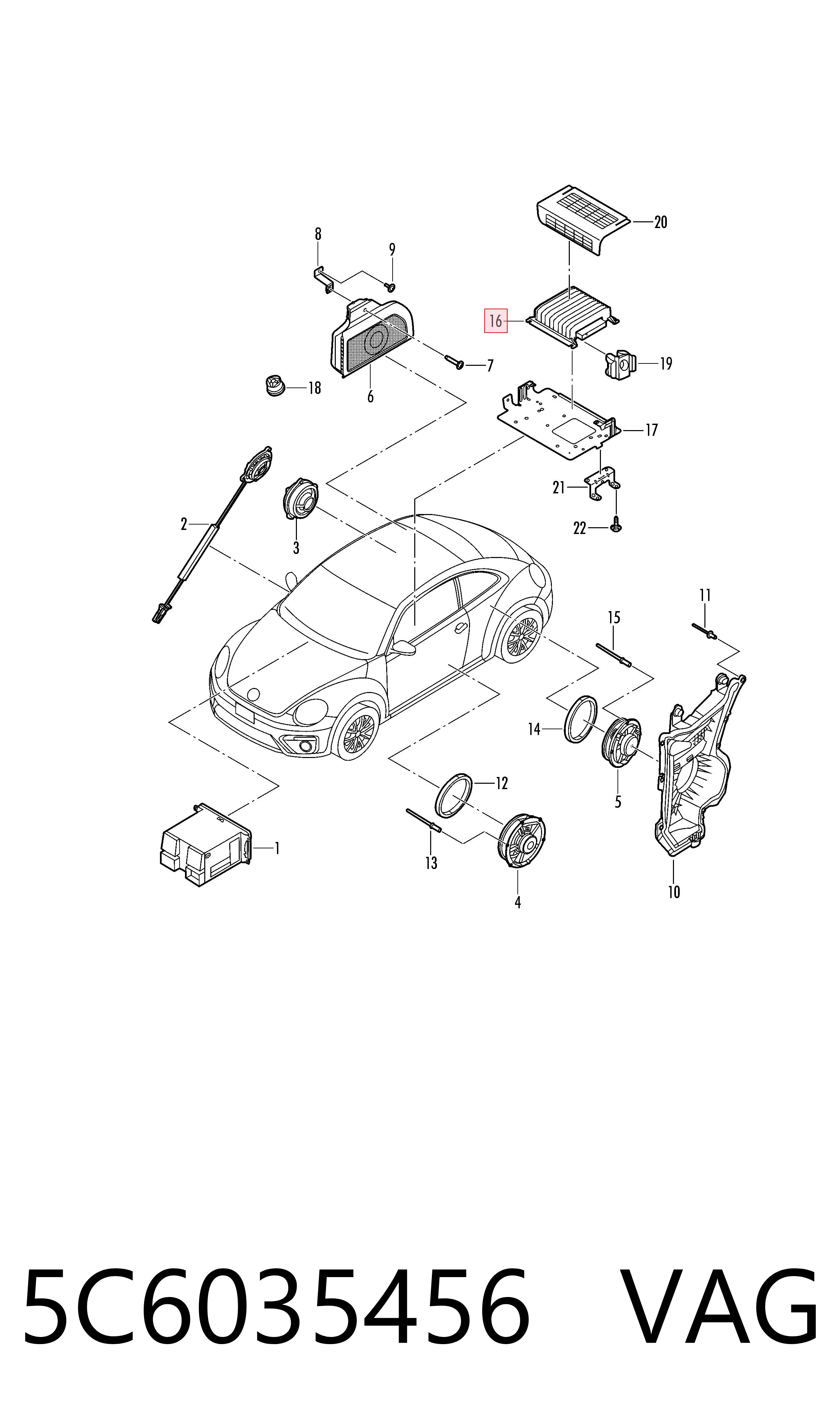 5C6035456 VAG Підсилювач звуку аудіосистеми