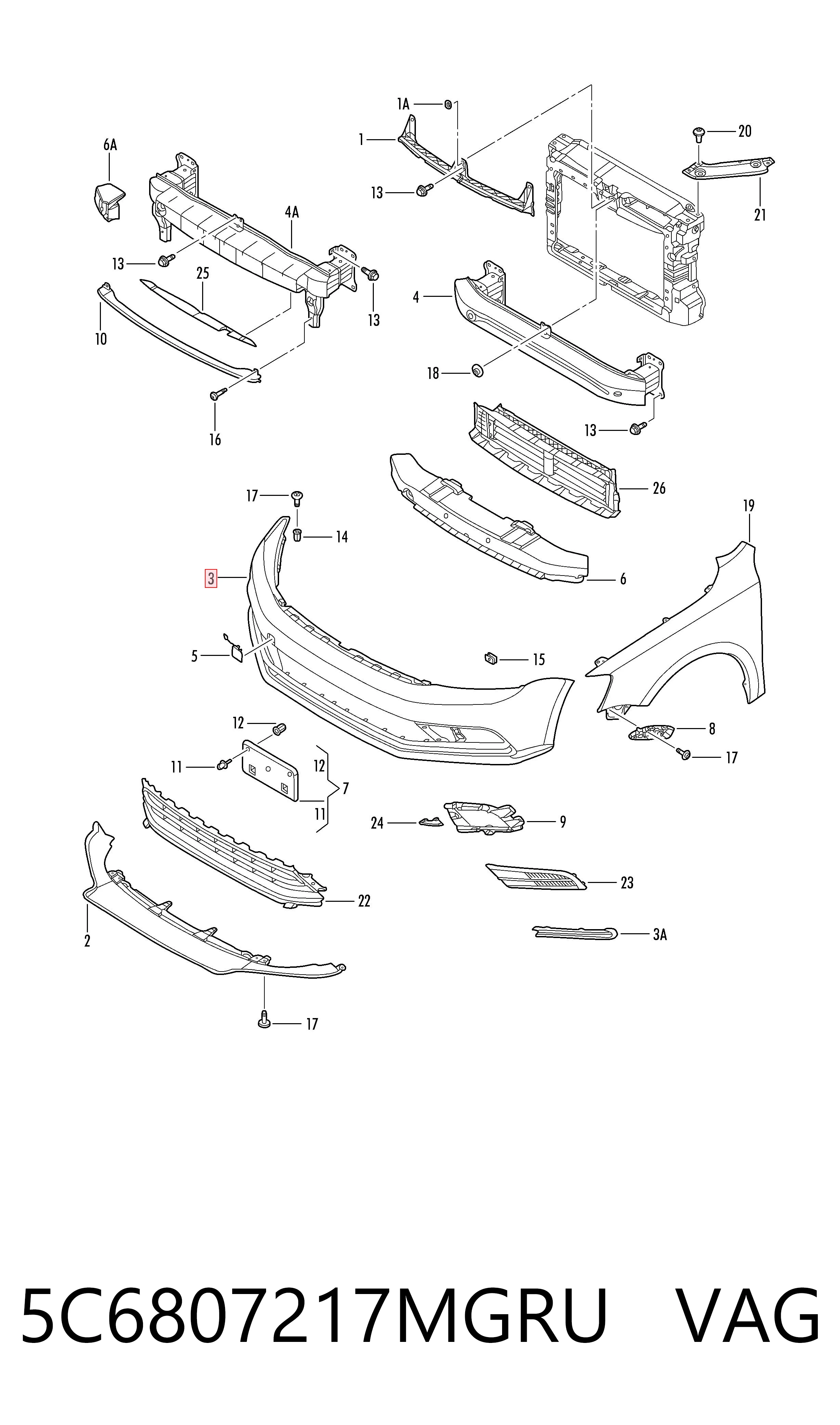 Передній бампер 88071806002REF1 Diamond/DPA