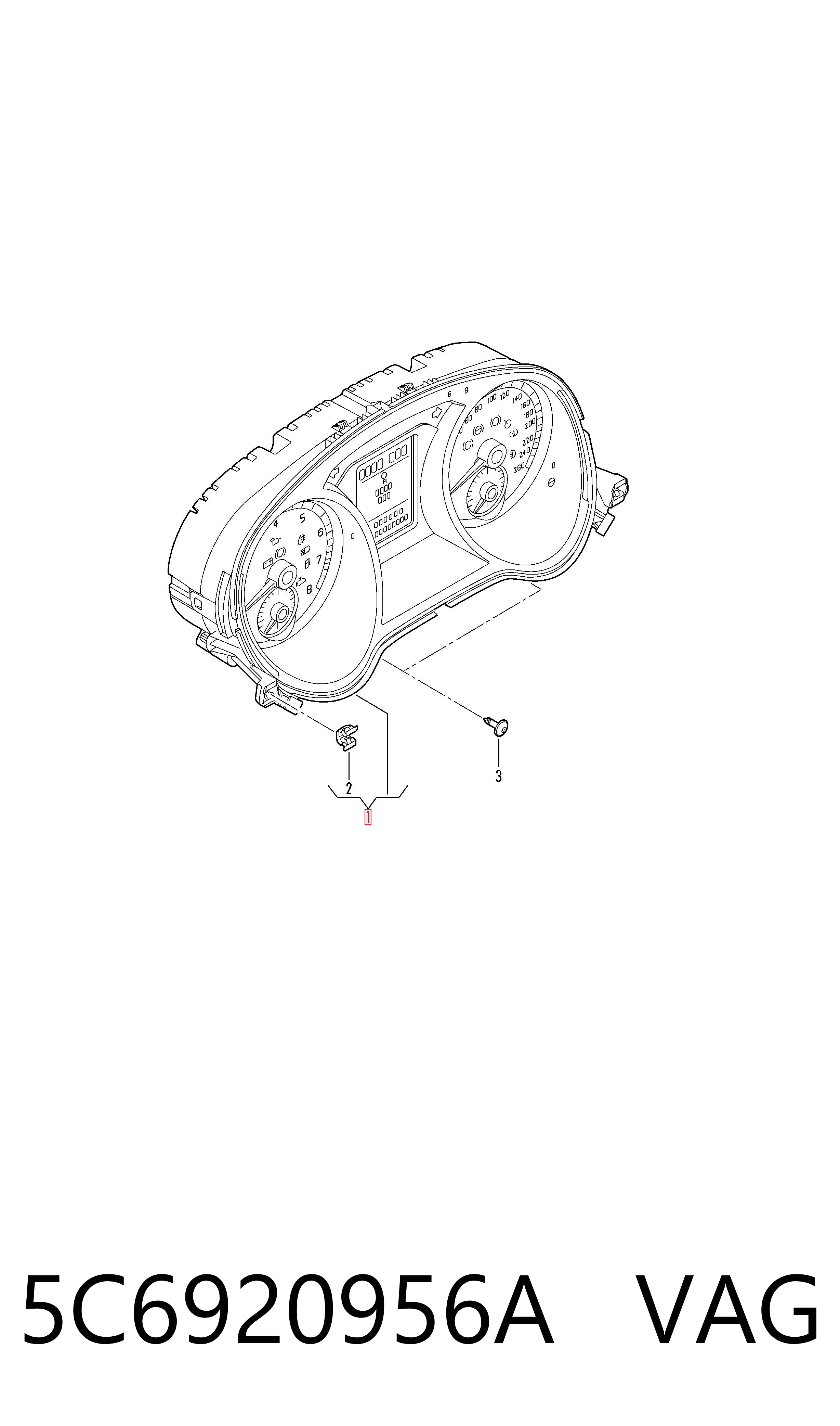 5C6920956A VAG Щиток приладів додатковий