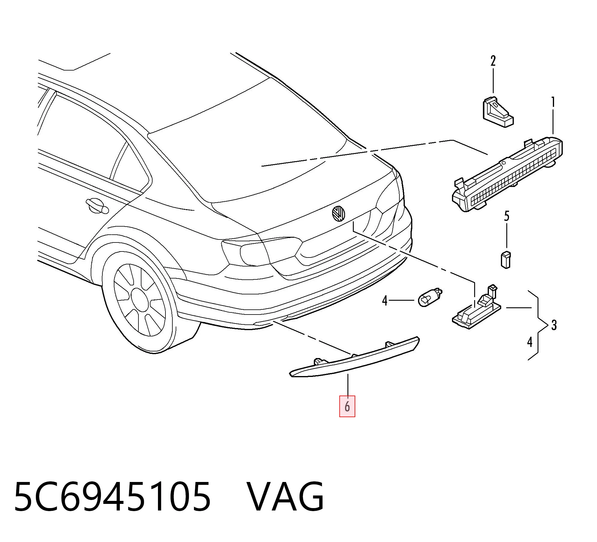 Лівий катафот заднього бампера TYC FP7435953T ціна, від 7.73 USD