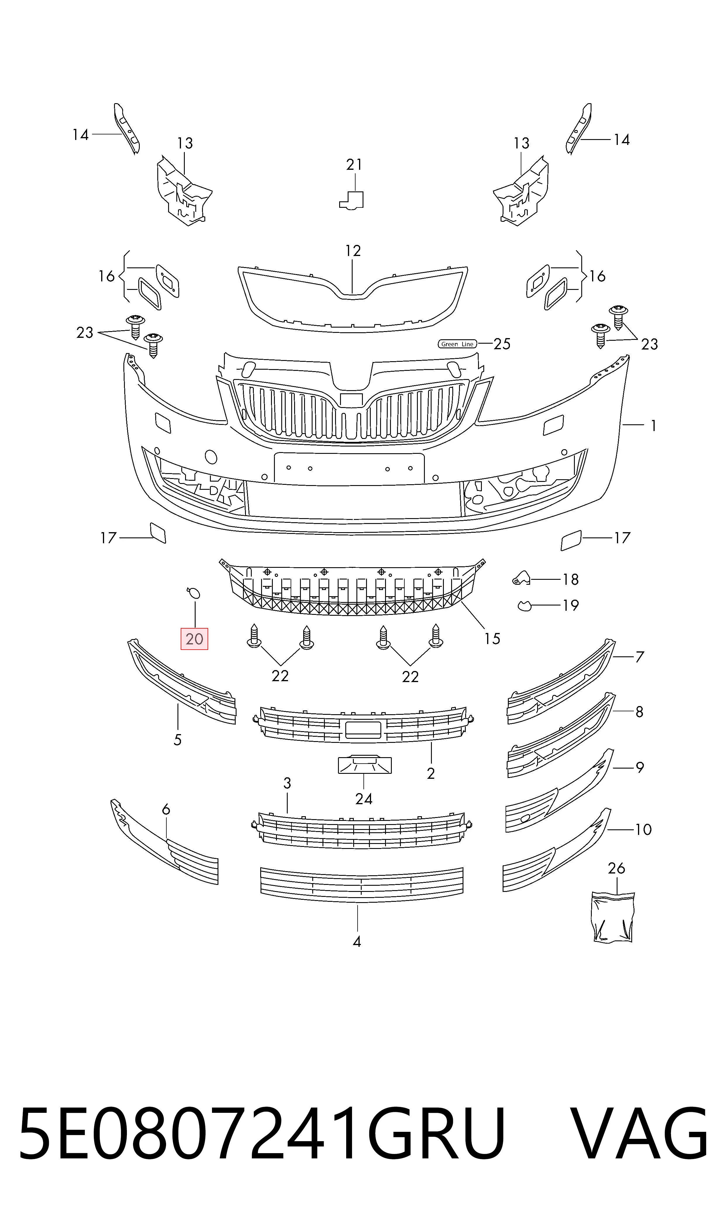  Заглушки буксирувального гака Skoda Octavia 