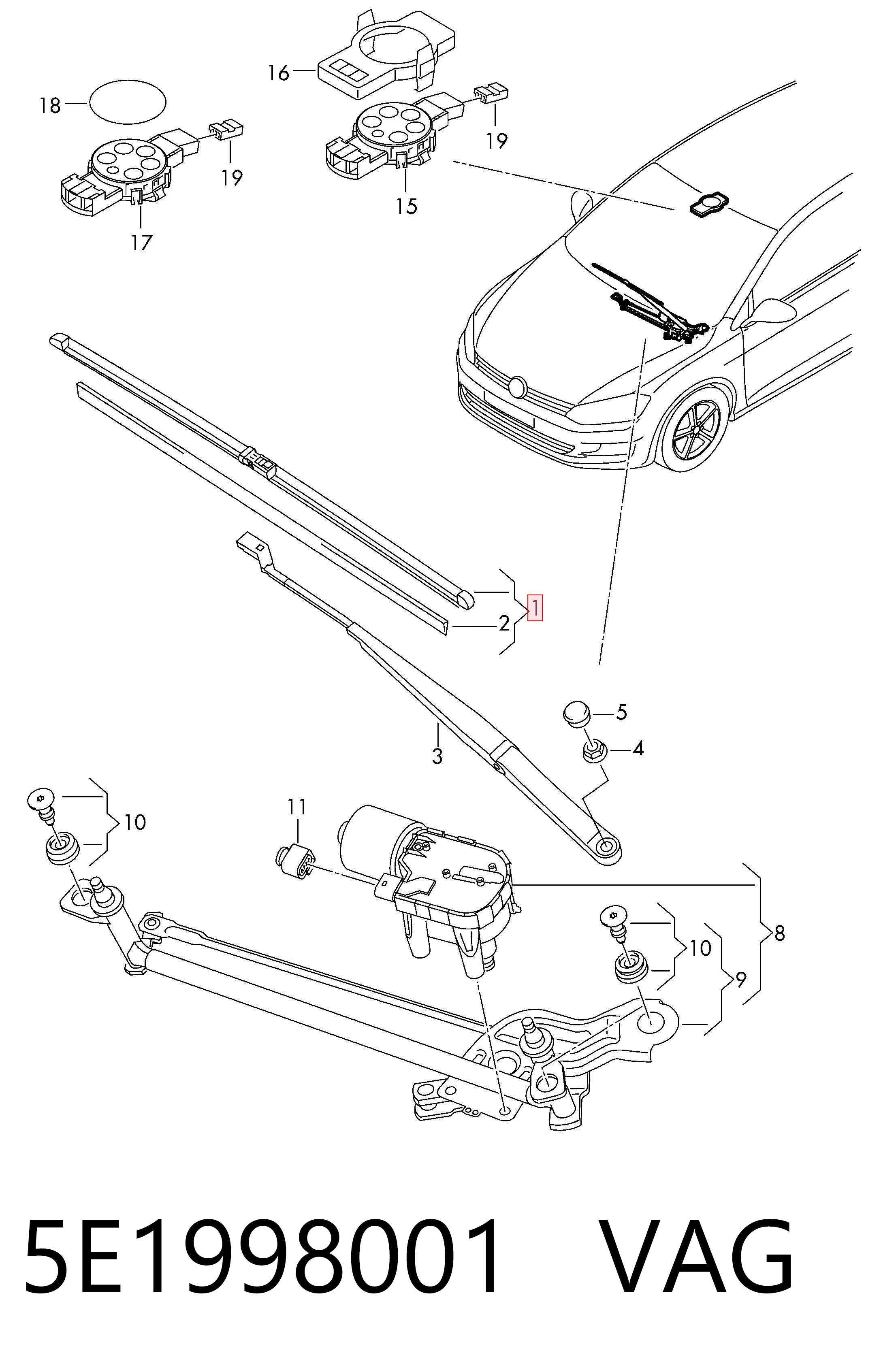 Щітки склоочисника 61615A9DCE3 BMW