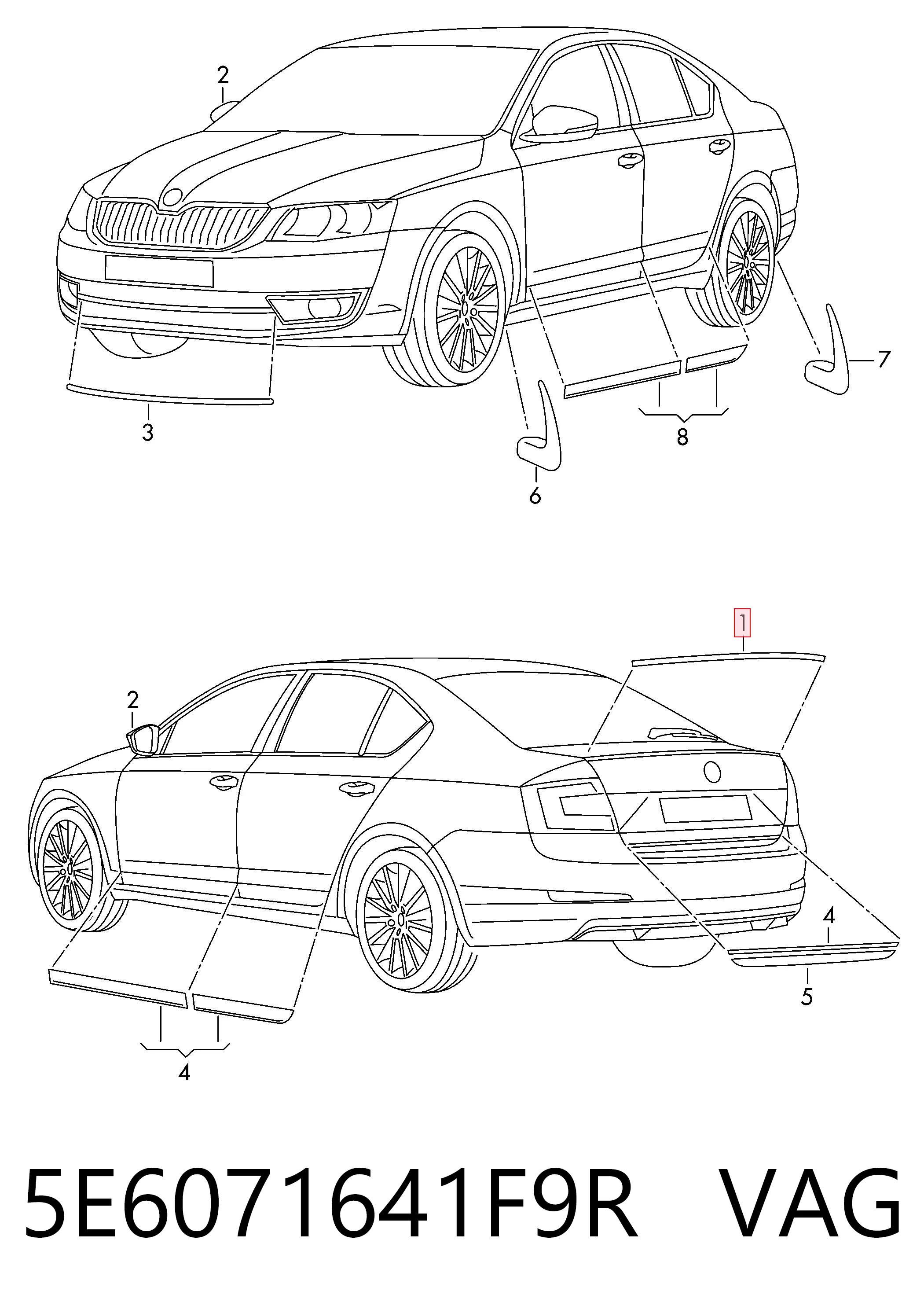  VAG 5E6071641F9R ціна, від 189.84 USD