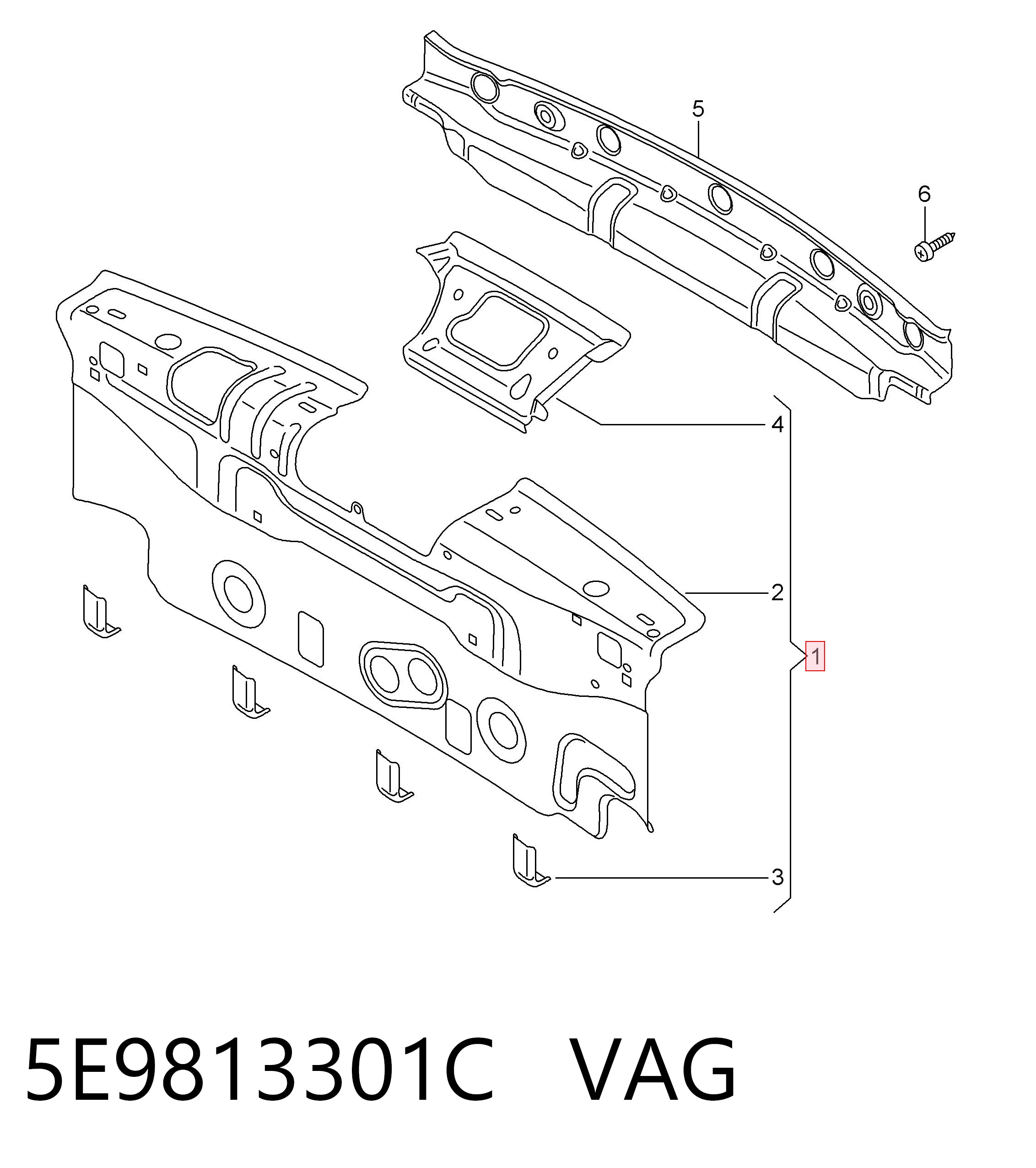 5E9813301C VAG Перегородка