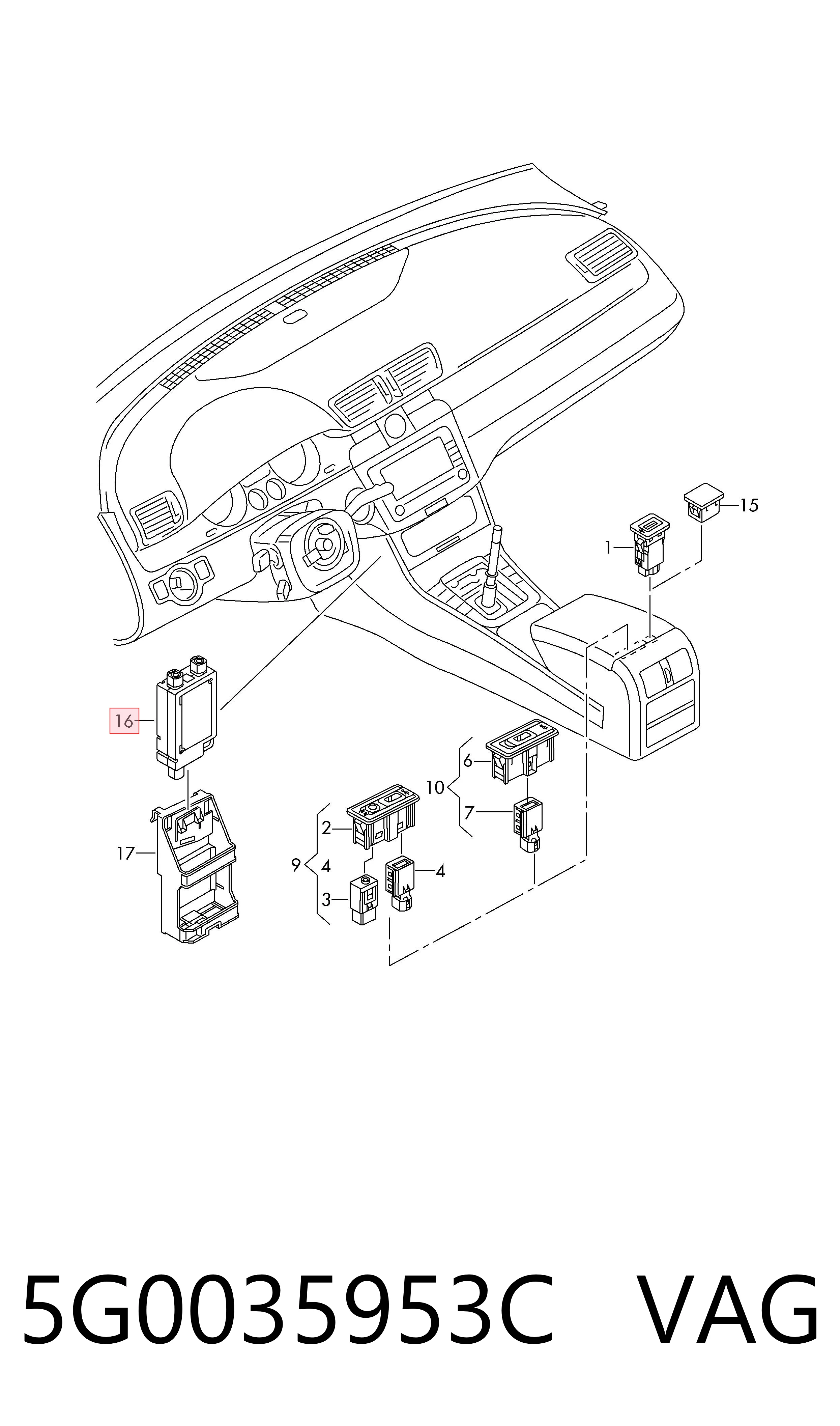 5G0035953C VAG USB-розгалужувач