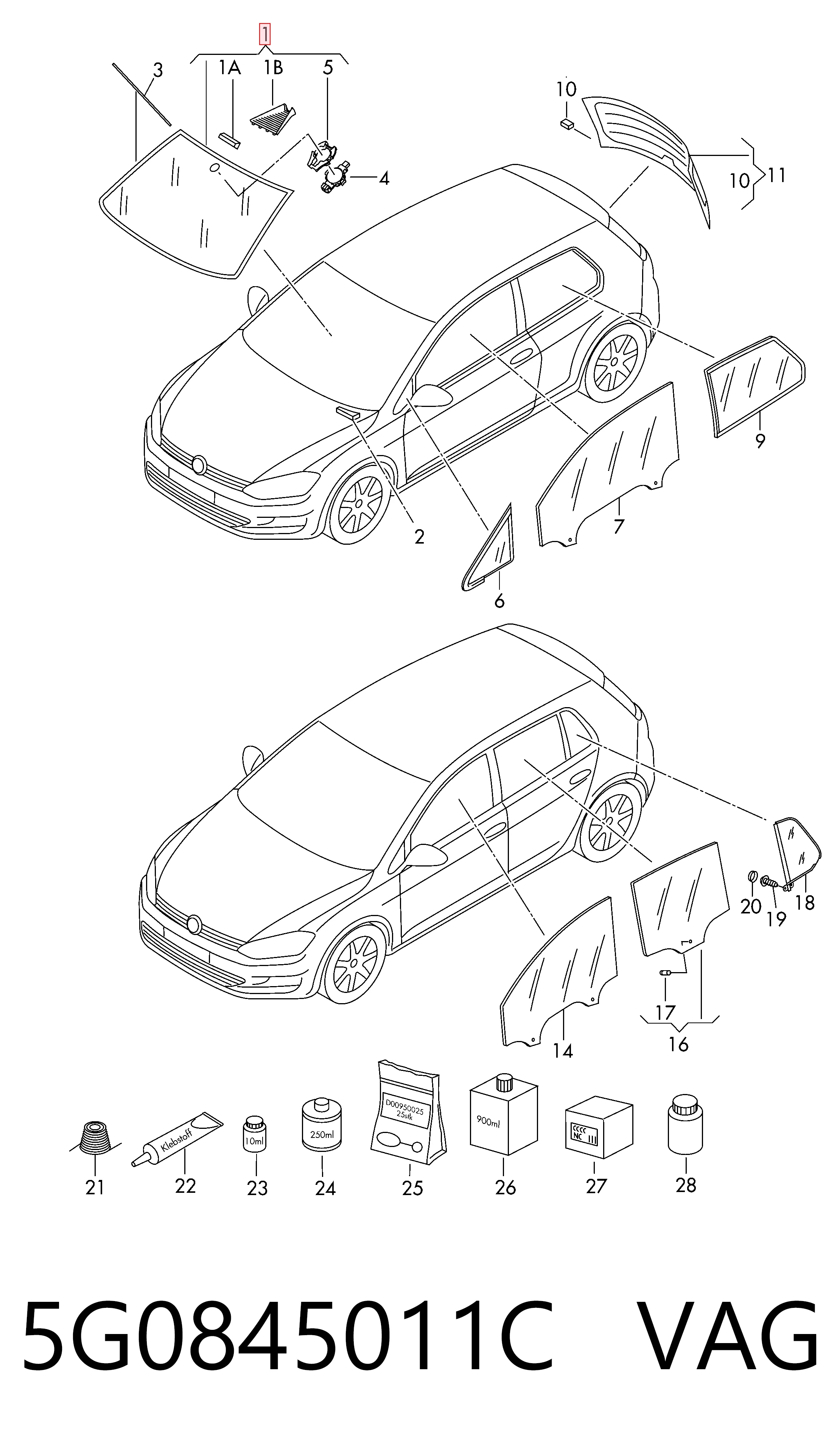 5G0845011C VAG Автомобільне скло