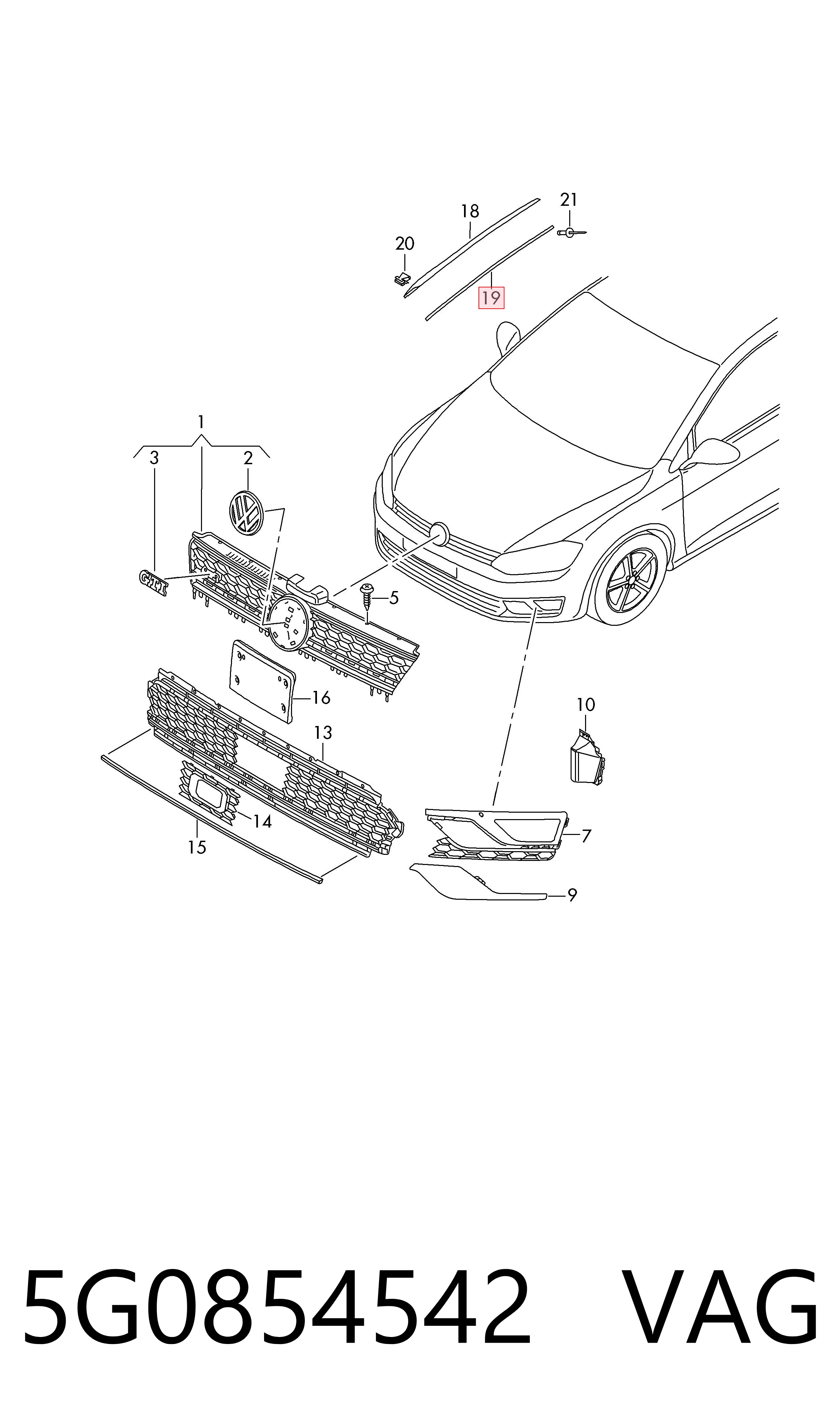  VAG 5G0854542 ціна, від 14.82 USD