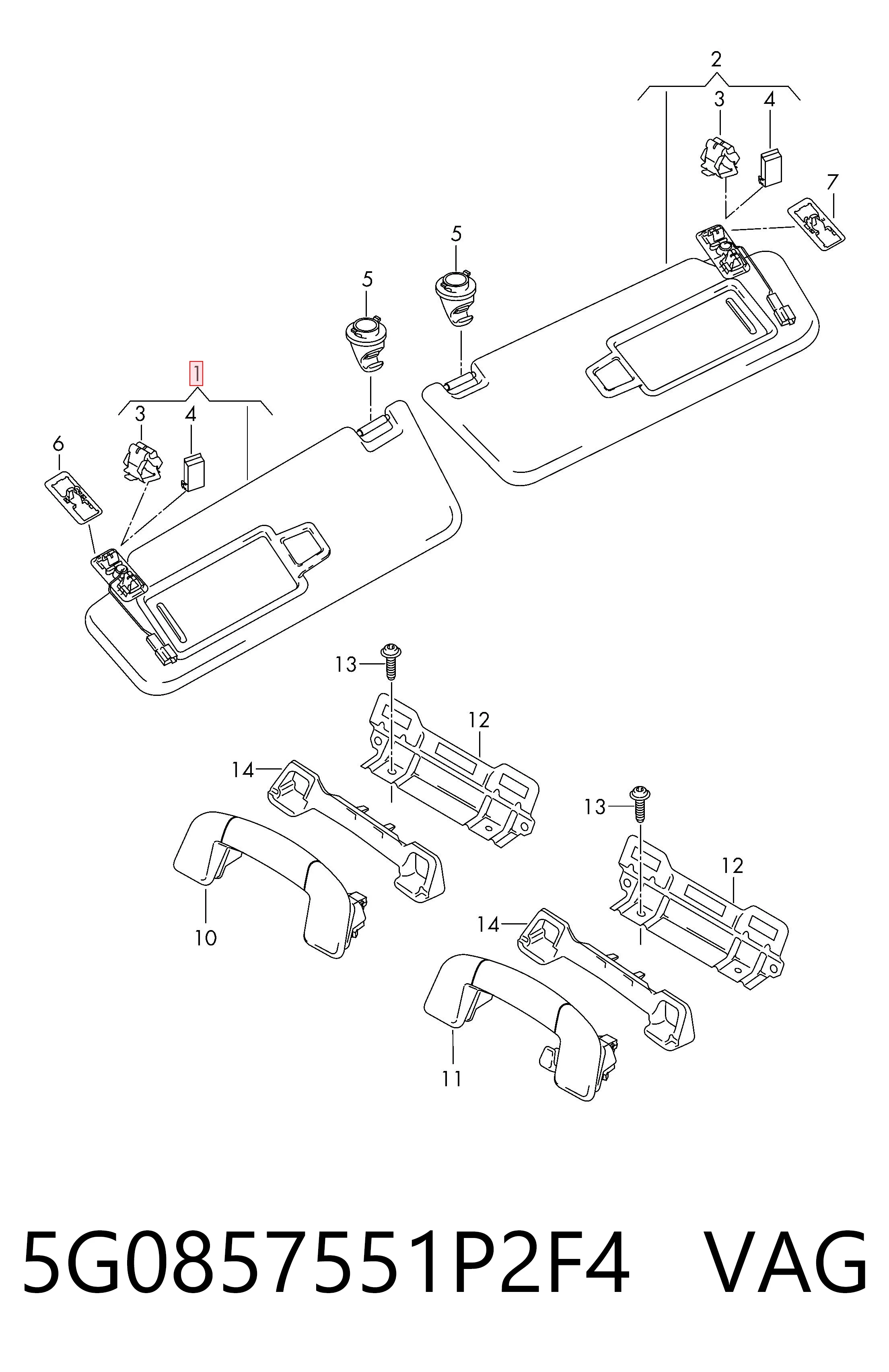 5G0857551P2F4 VAG Козирок протисонячний