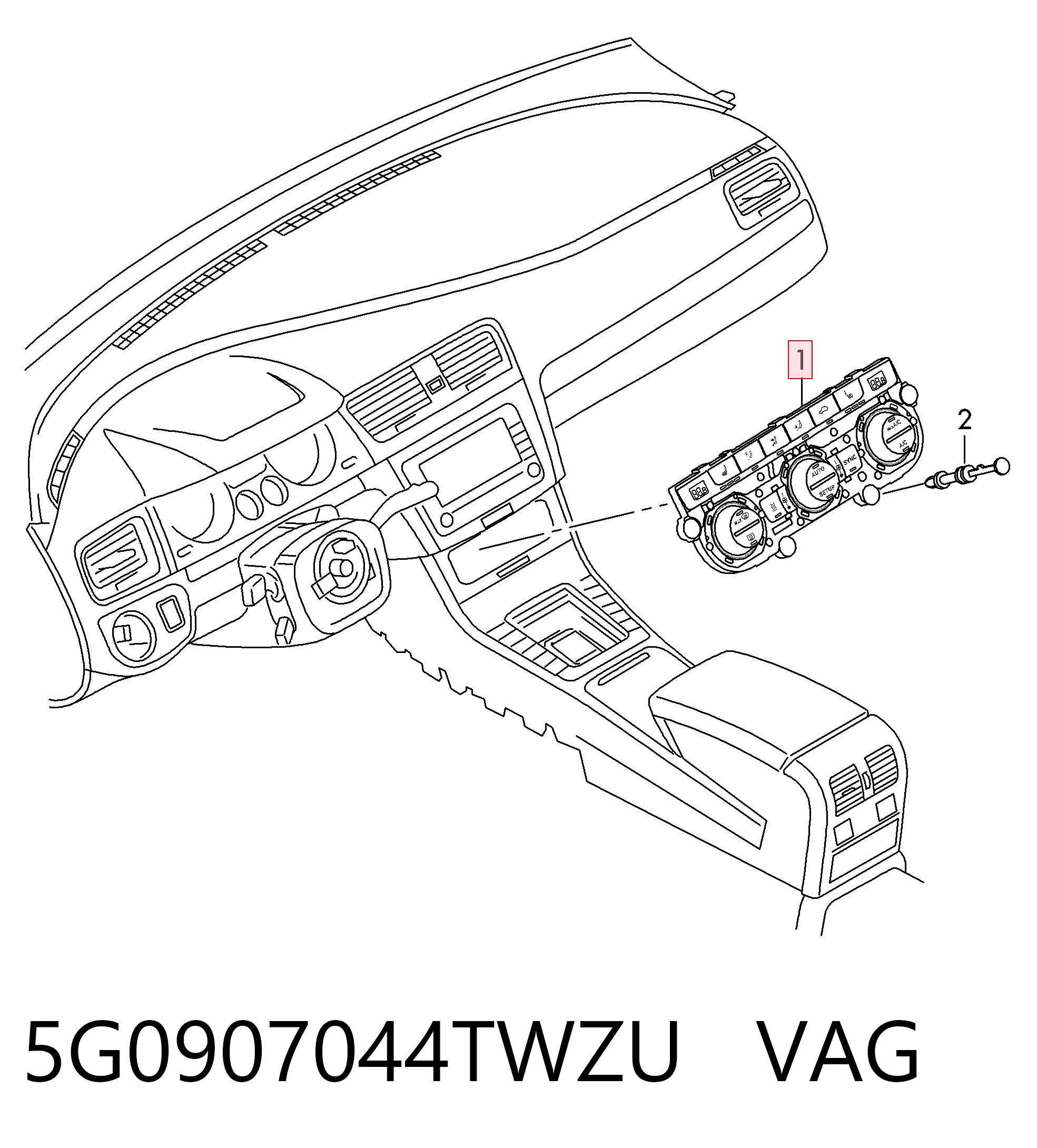 Механізм управління кондиціонером на Volkswagen Golf ALLTRACK VII BA5, BV5