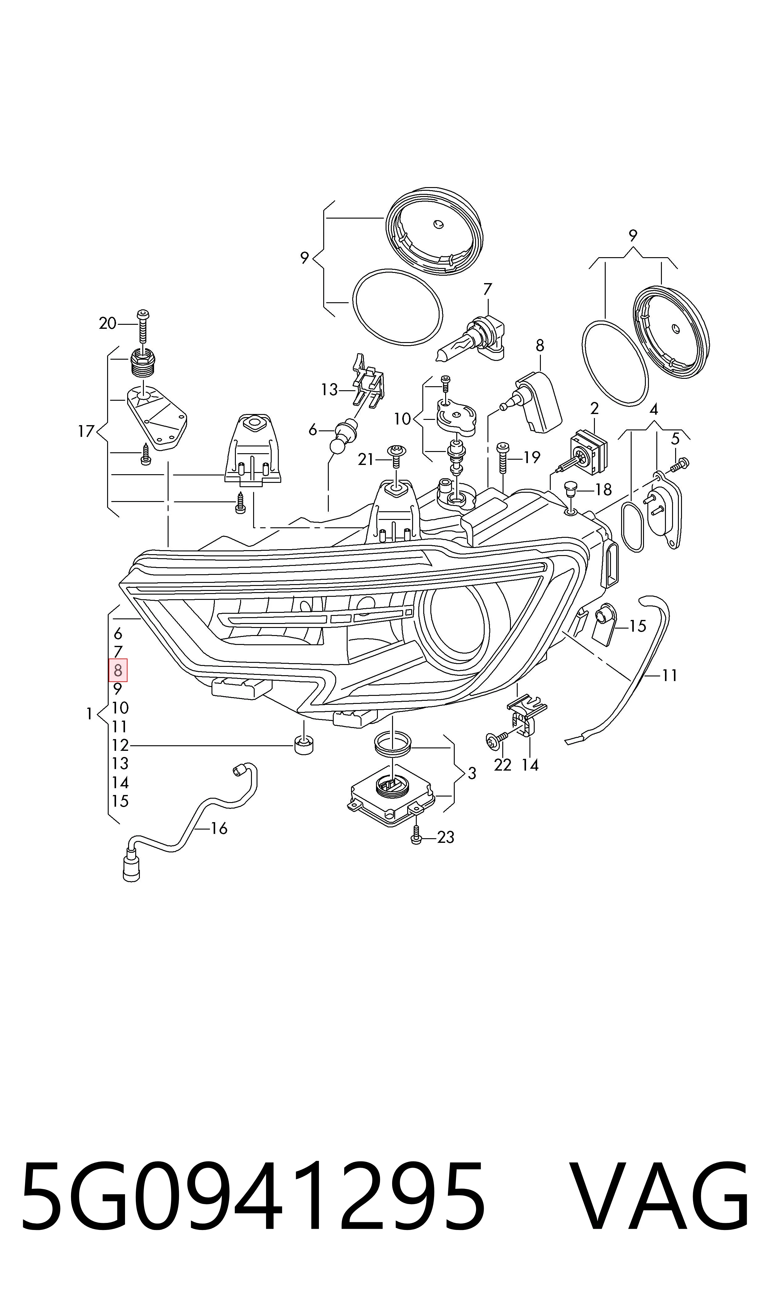 Автоматичний коректор фар VAG 5G0941295 ціна, від 10.13 USD