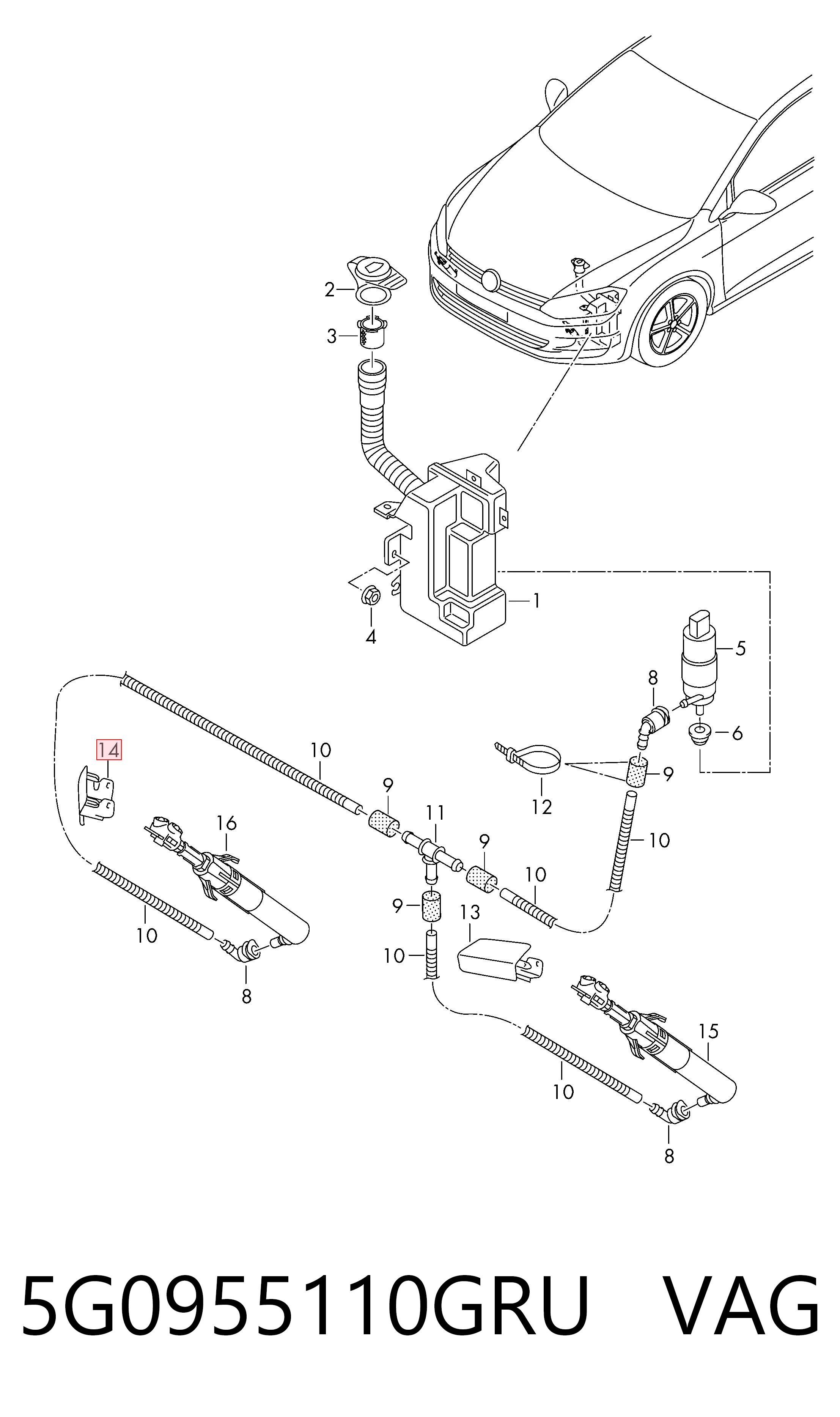Накладка форсунки омивача фари передньої Polcar 95C20716