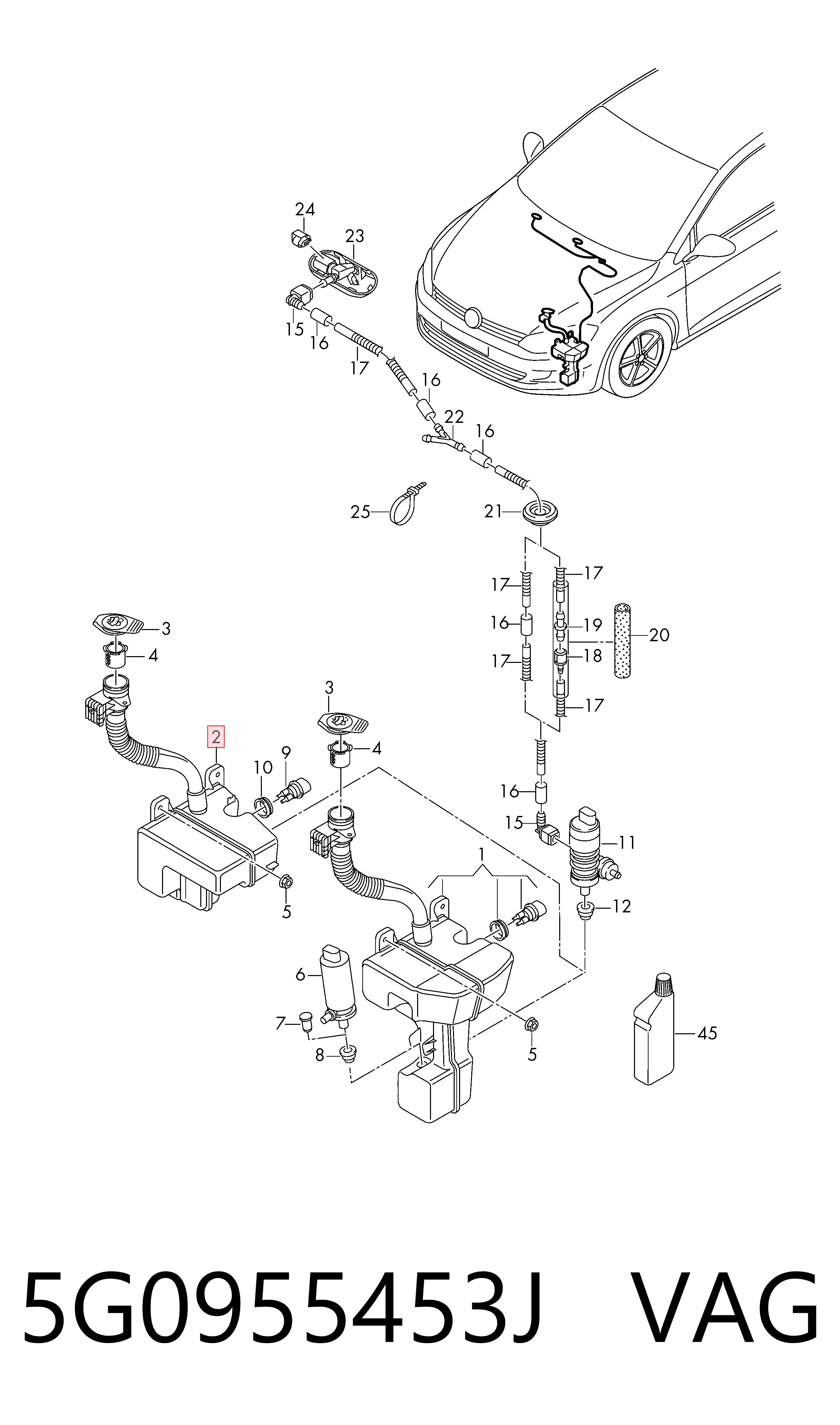 Купити 5G0955453J Diamond/DPA Бачок омивайки