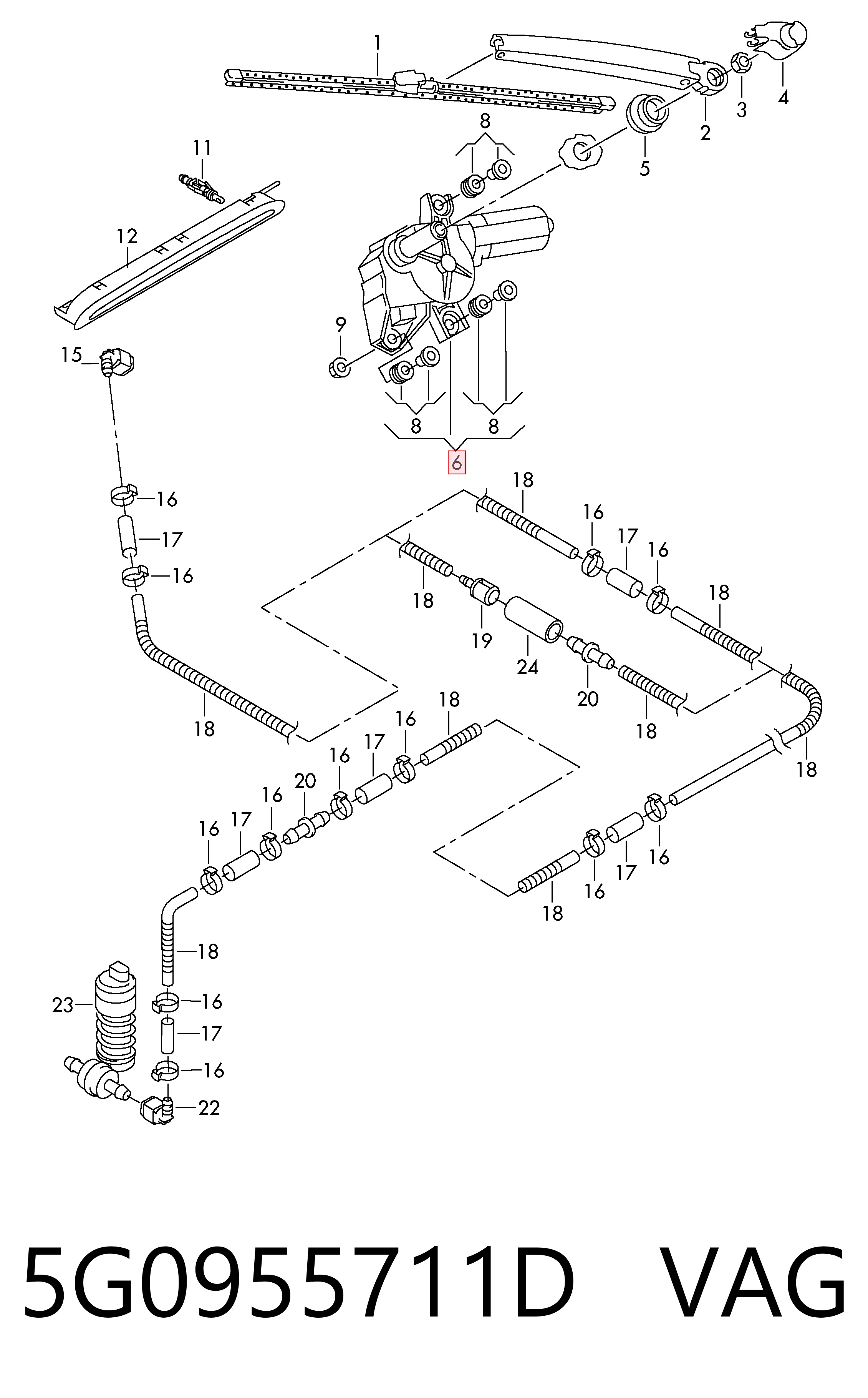 Склоочисник дверей задка VAG 5G0955711D ціна, від 9.50 USD