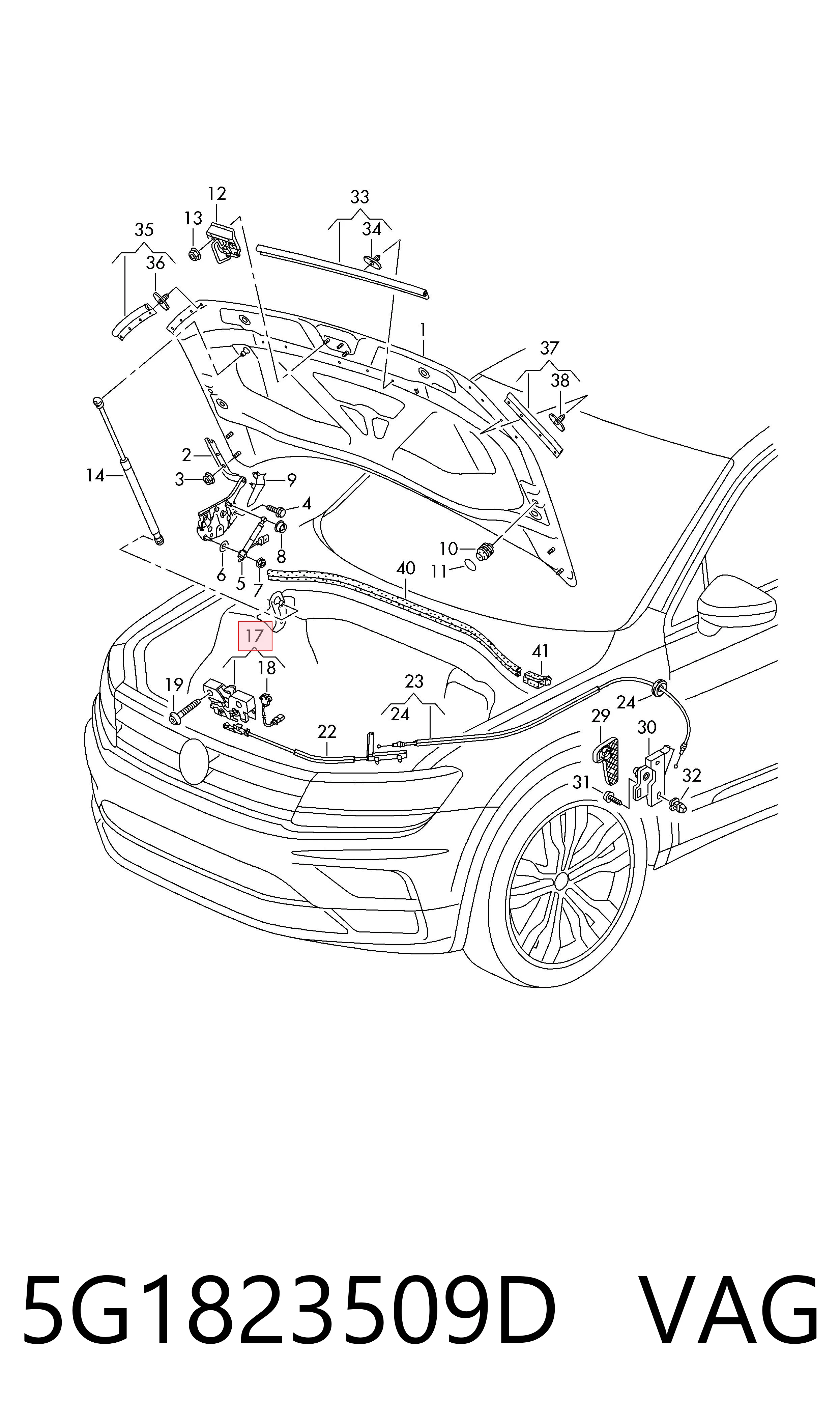 Замок кришки капота VAG 5G1823509D
