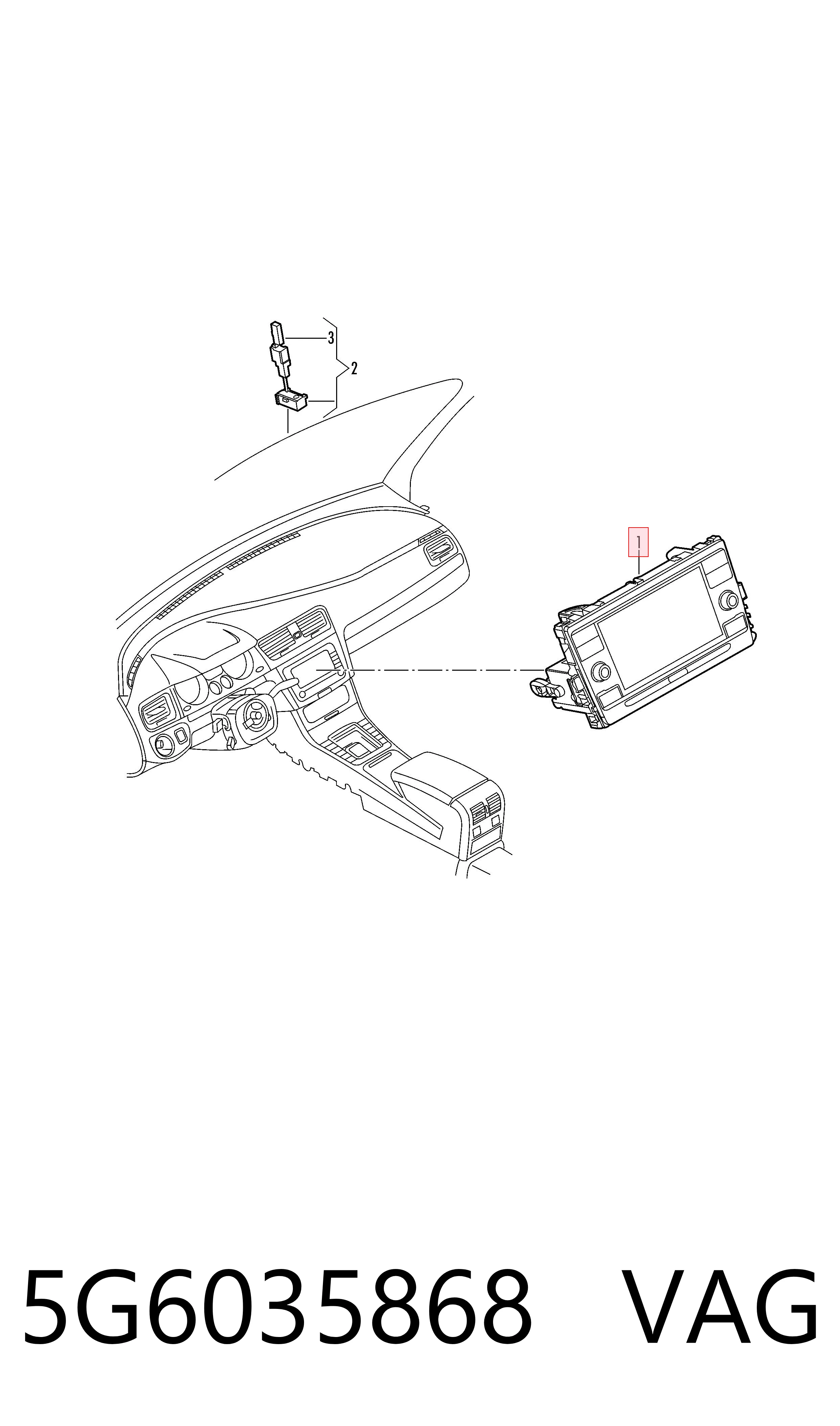 Купити 5G6035868 VAG Дисплей багатофункціональний