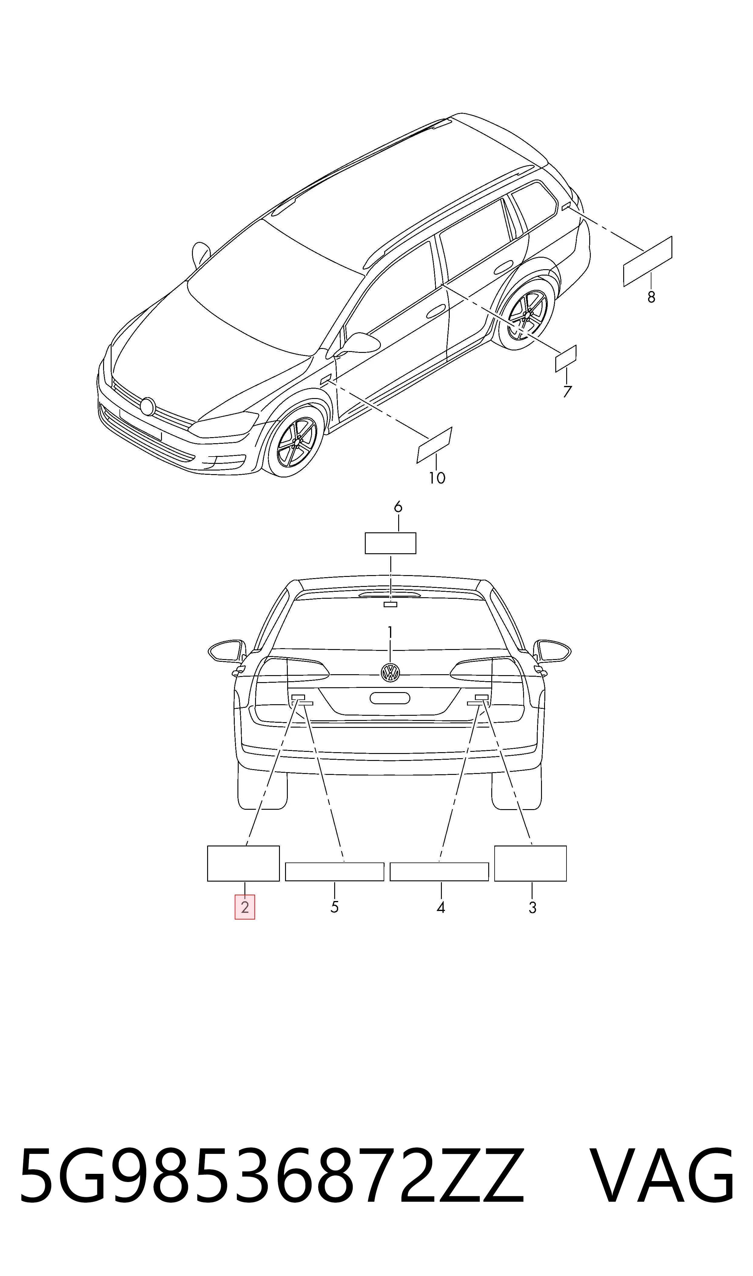  Емблема кришки багажника Volkswagen Golf 6