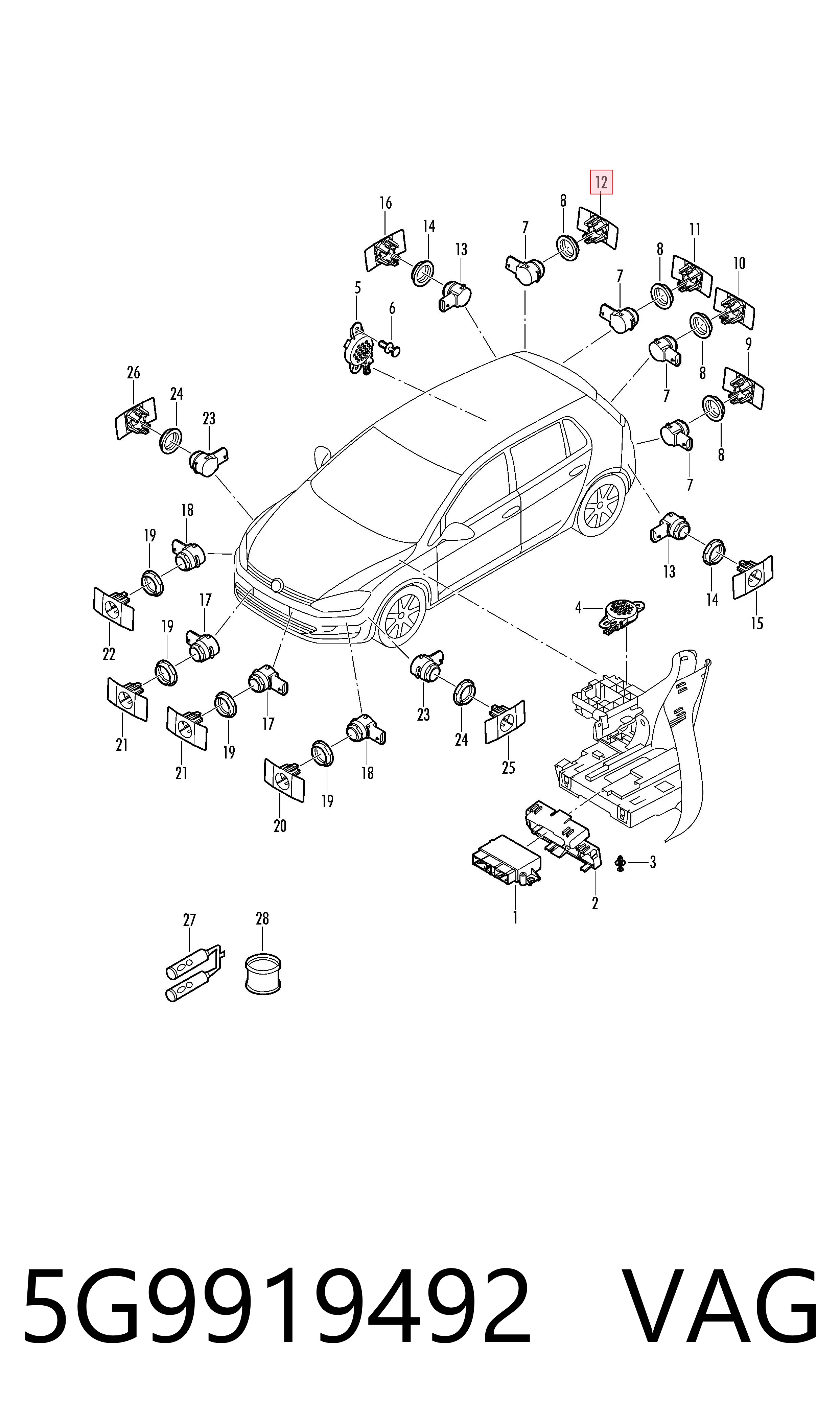  VAG 5G9919492 ціна, від 13.27 USD