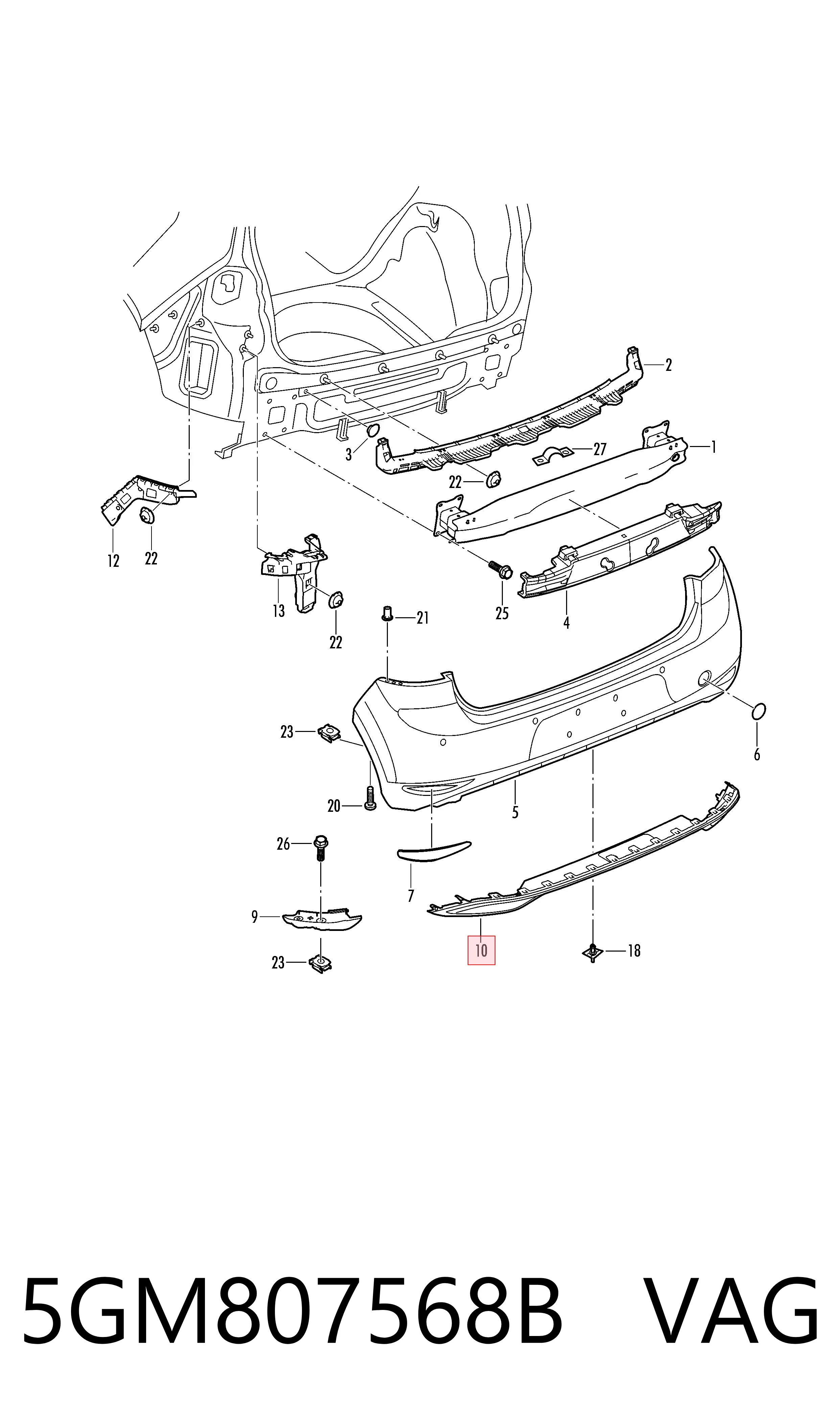 Фартух заднього бампера Polcar 95C29910