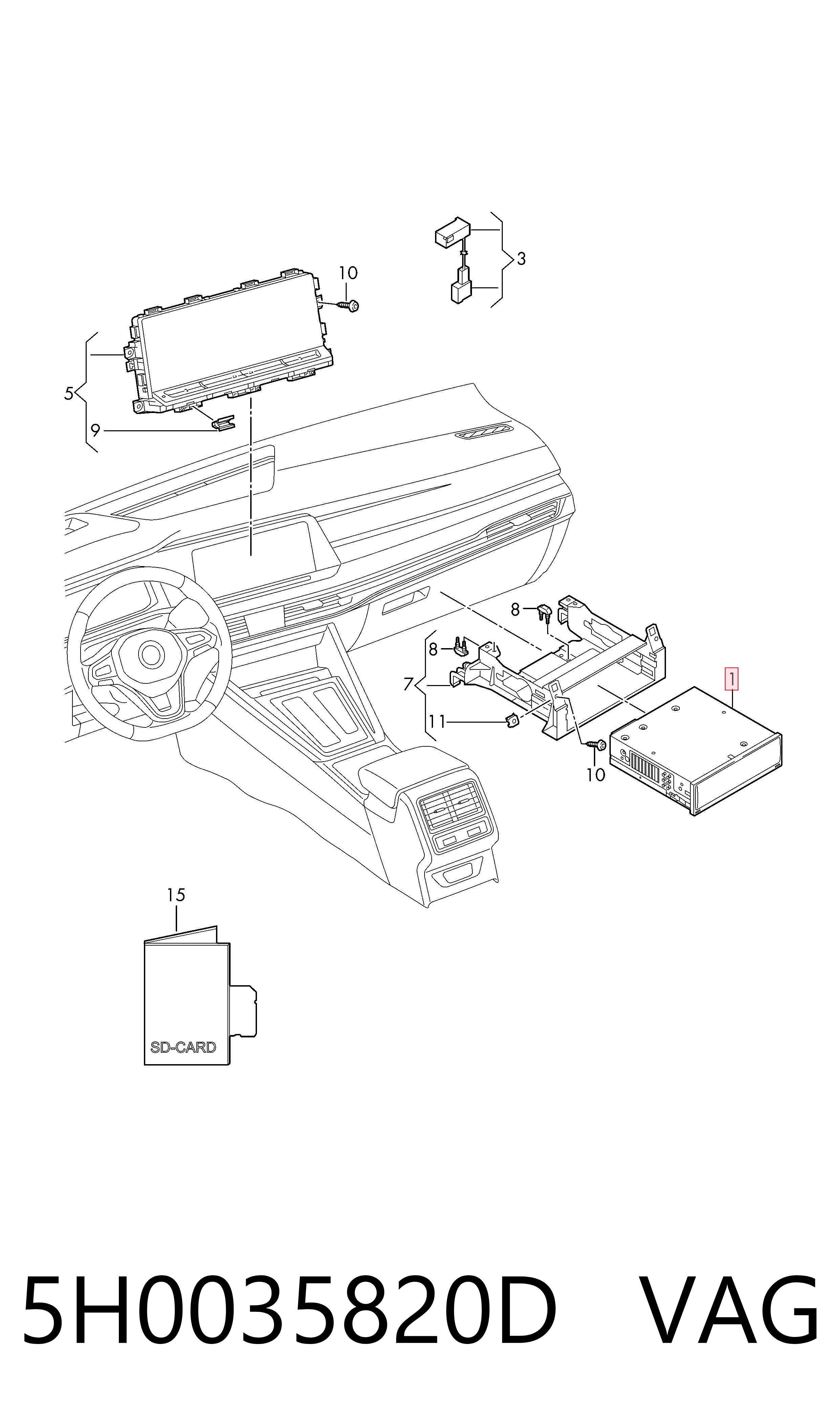  VAG 5H0035820D ціна, від 168.37 USD