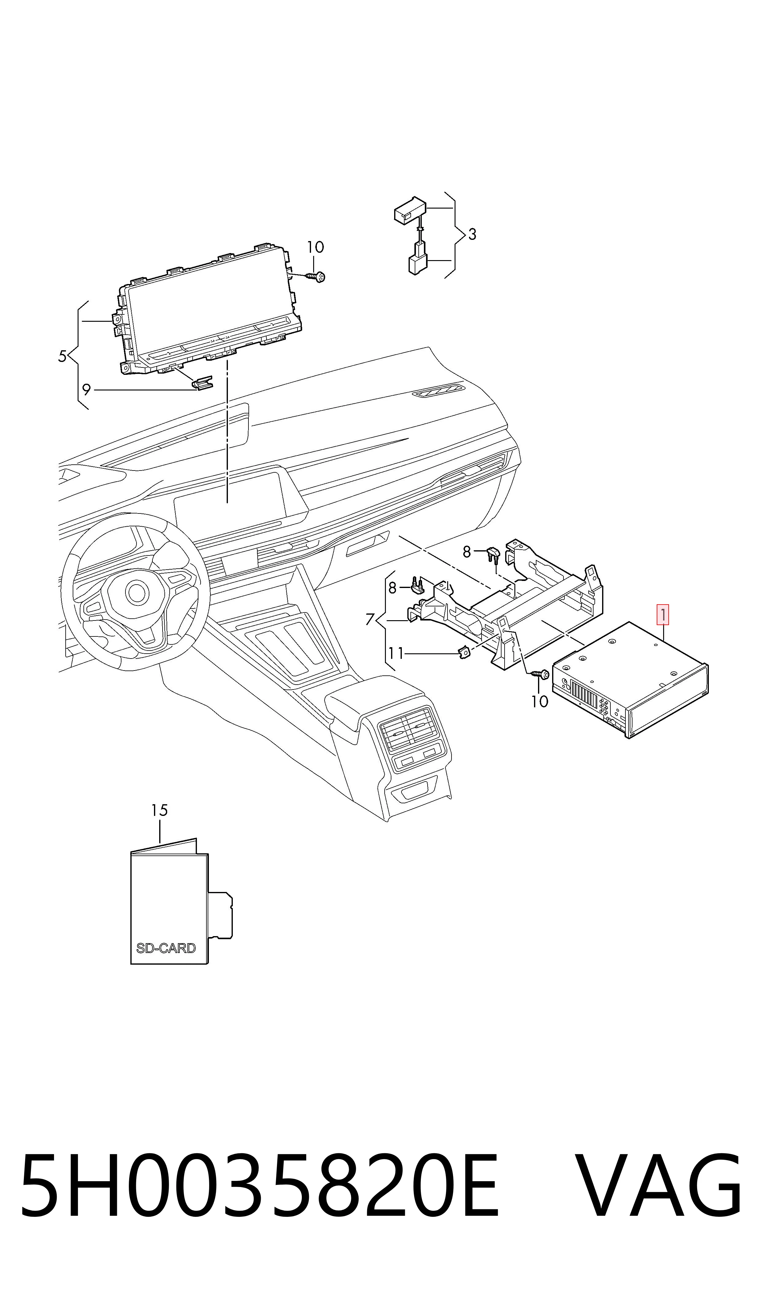  VAG 5H0035820E ціна, від 447.86 USD