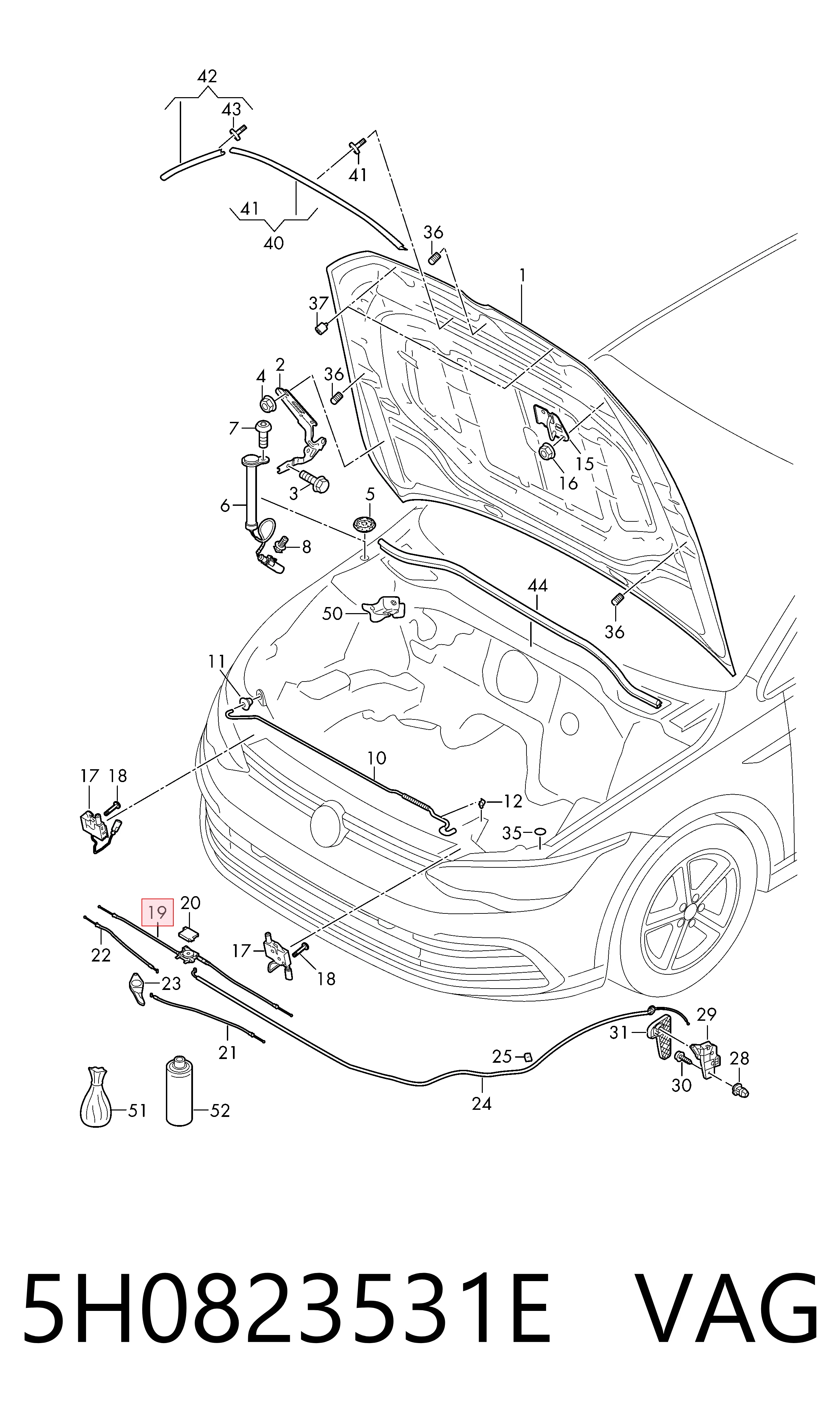  VAG 5H0823531E ціна, від 31.42 USD
