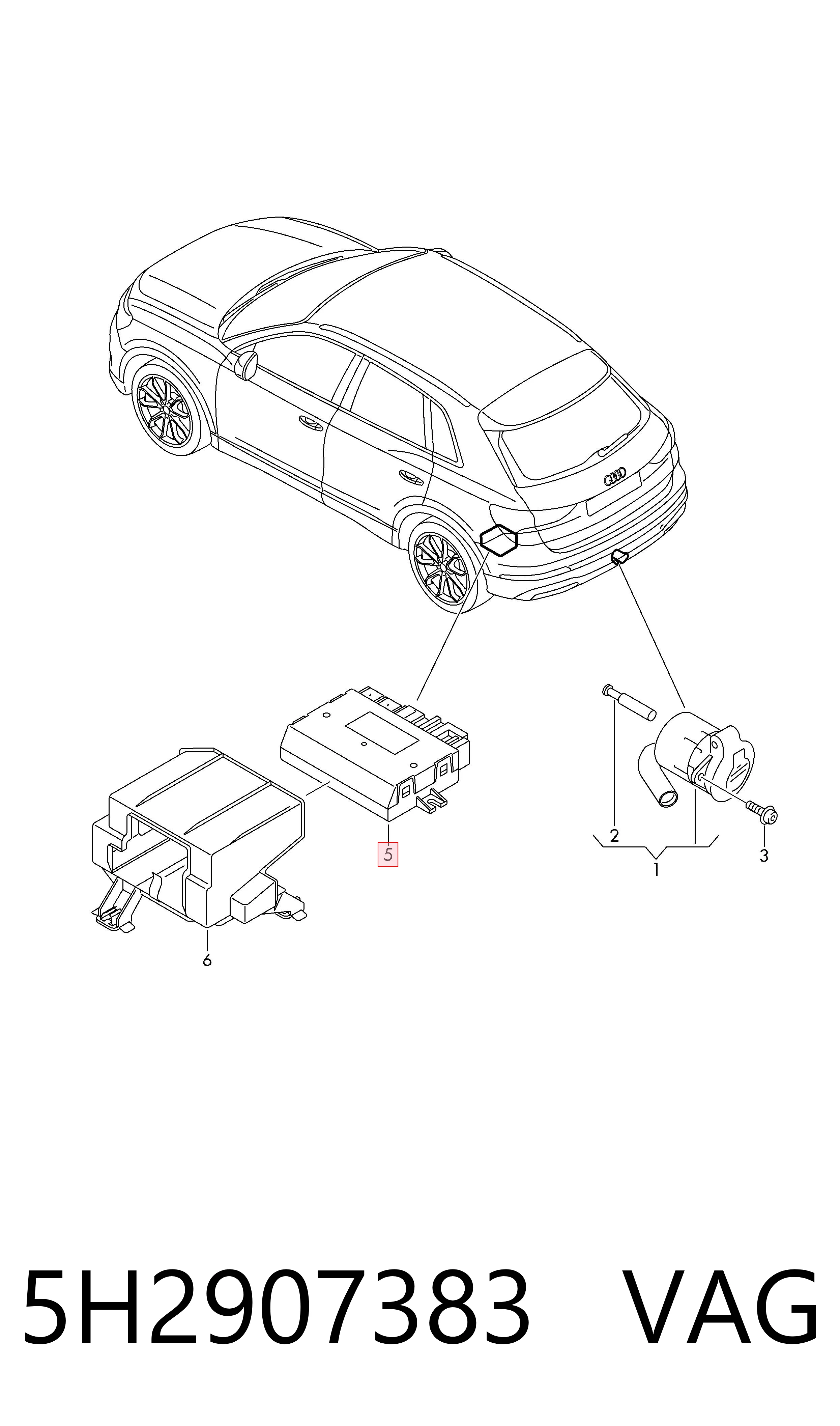  VAG 5H2907383 ціна, від 253.39 USD