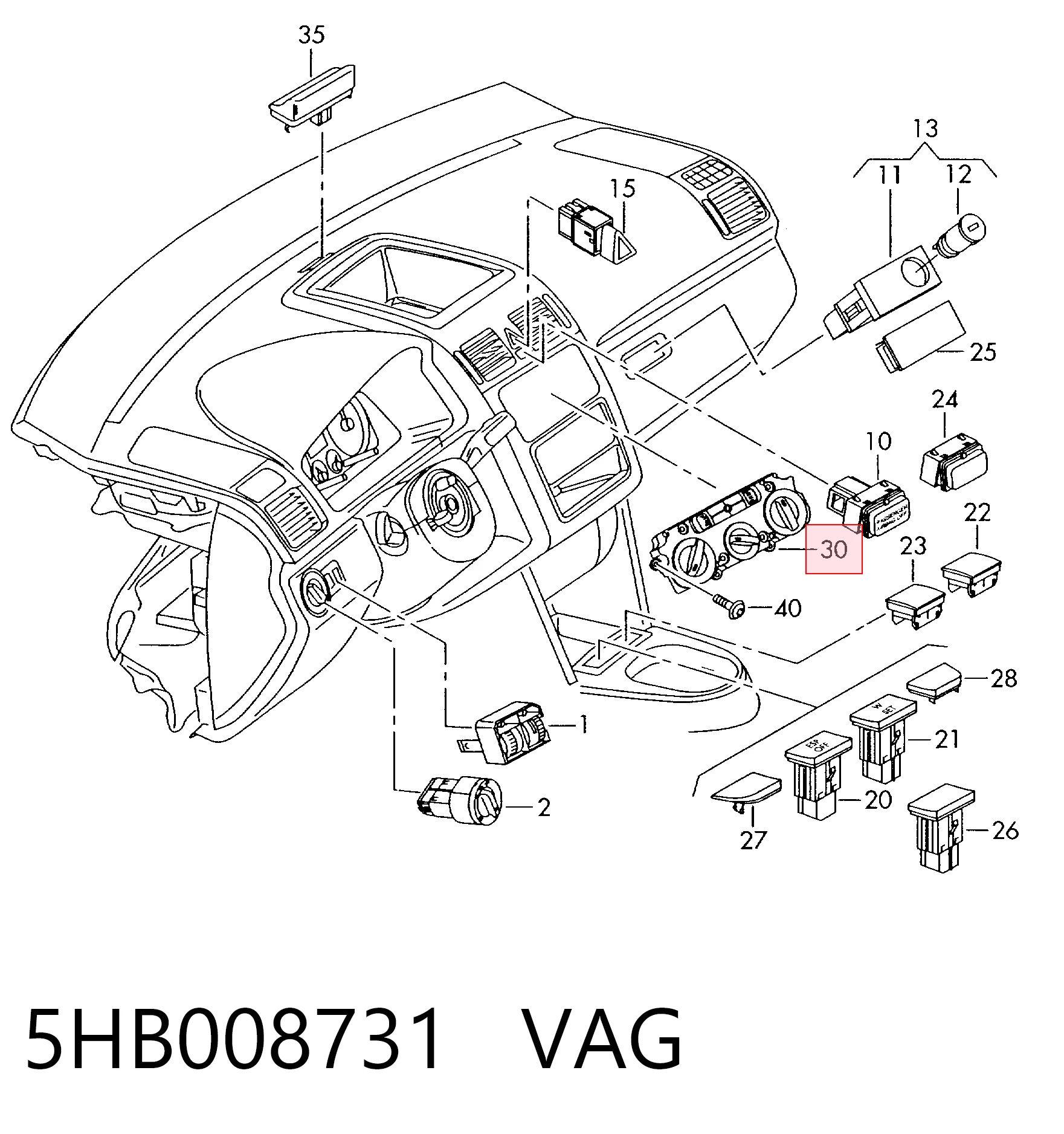  Блок управління кондиціонером Volkswagen Golf 5