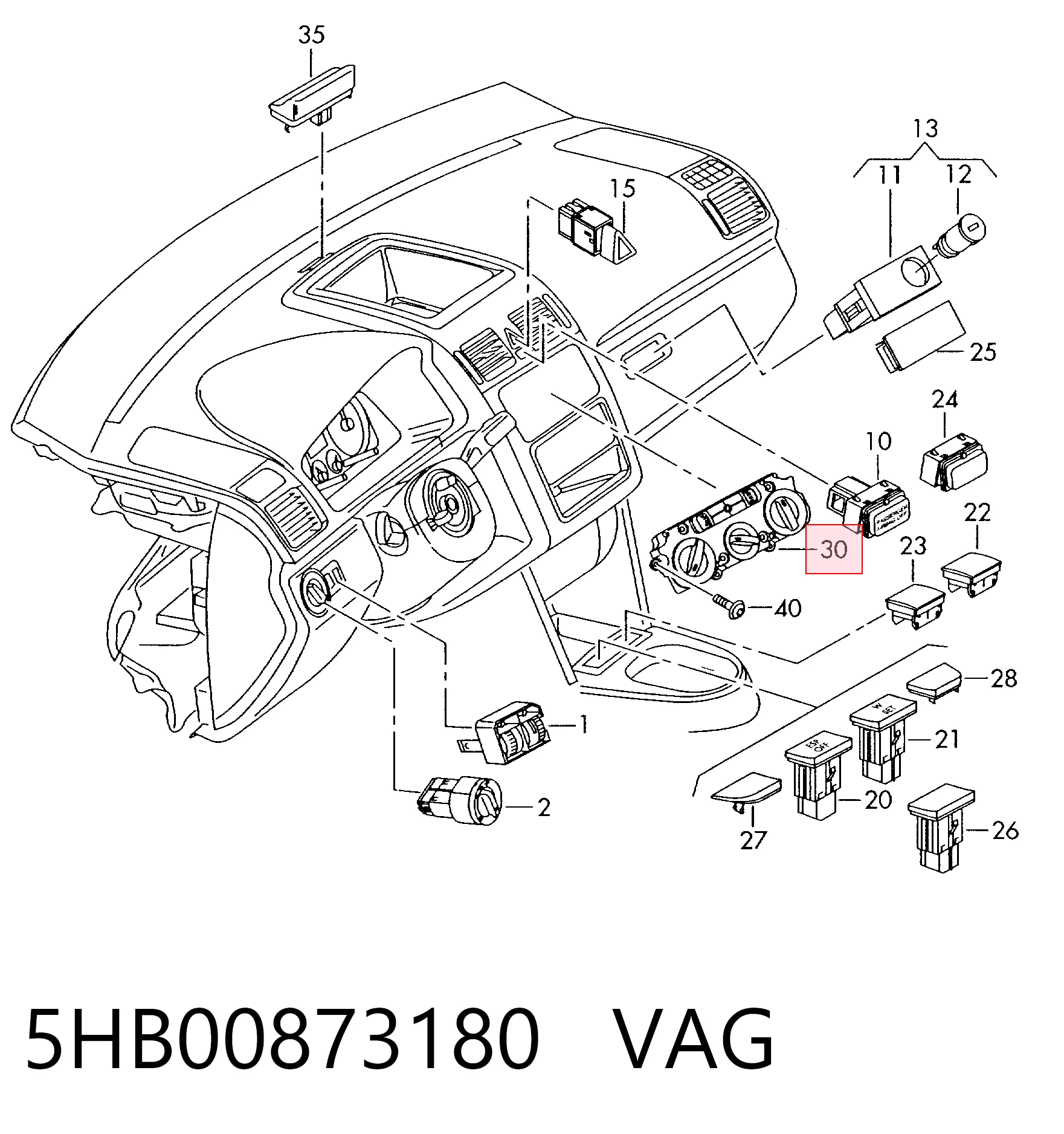 Купити Блок управління кондиціонером Volkswagen Golf V 1K5
