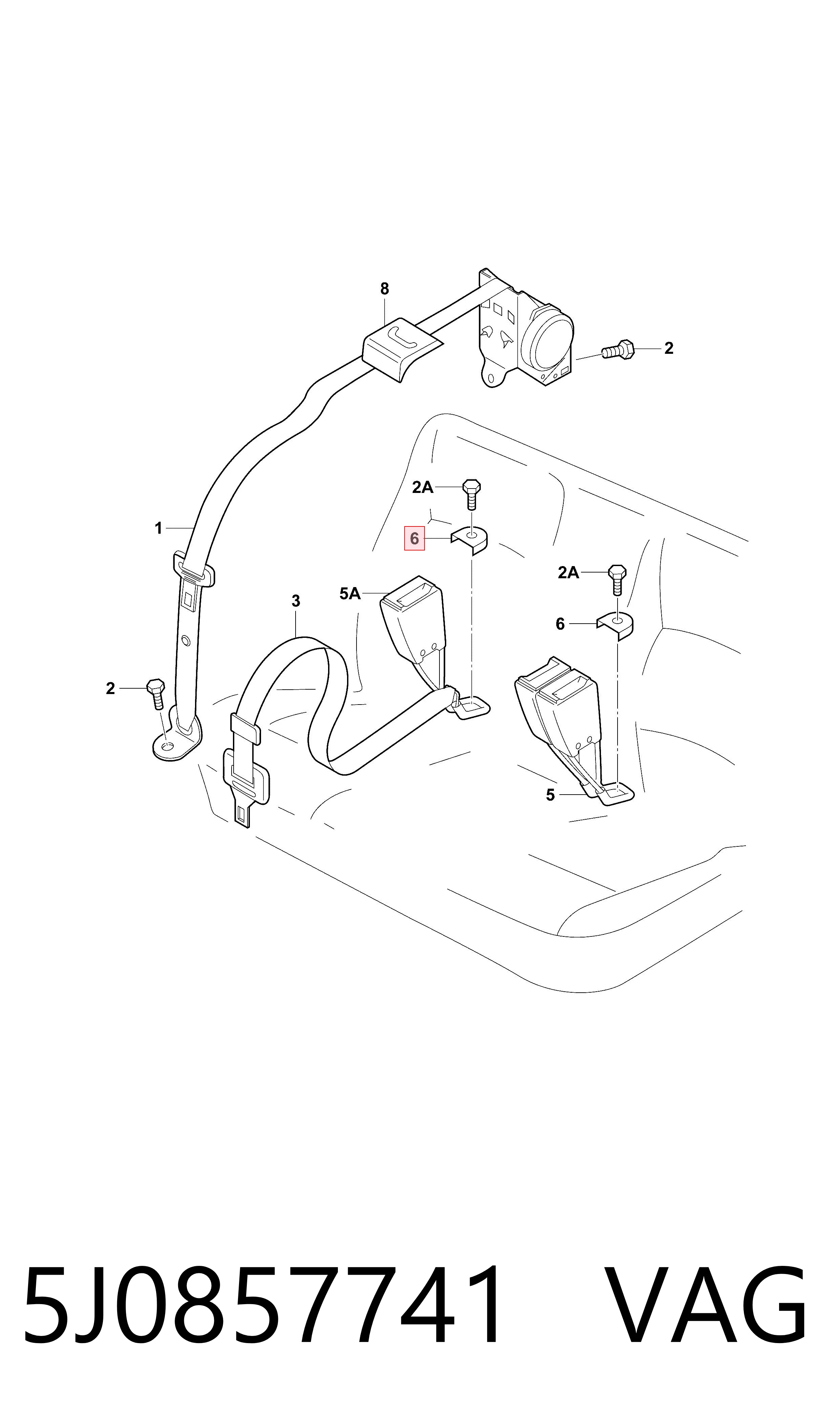  VAG 5J0857741 ціна, від 1.42 USD