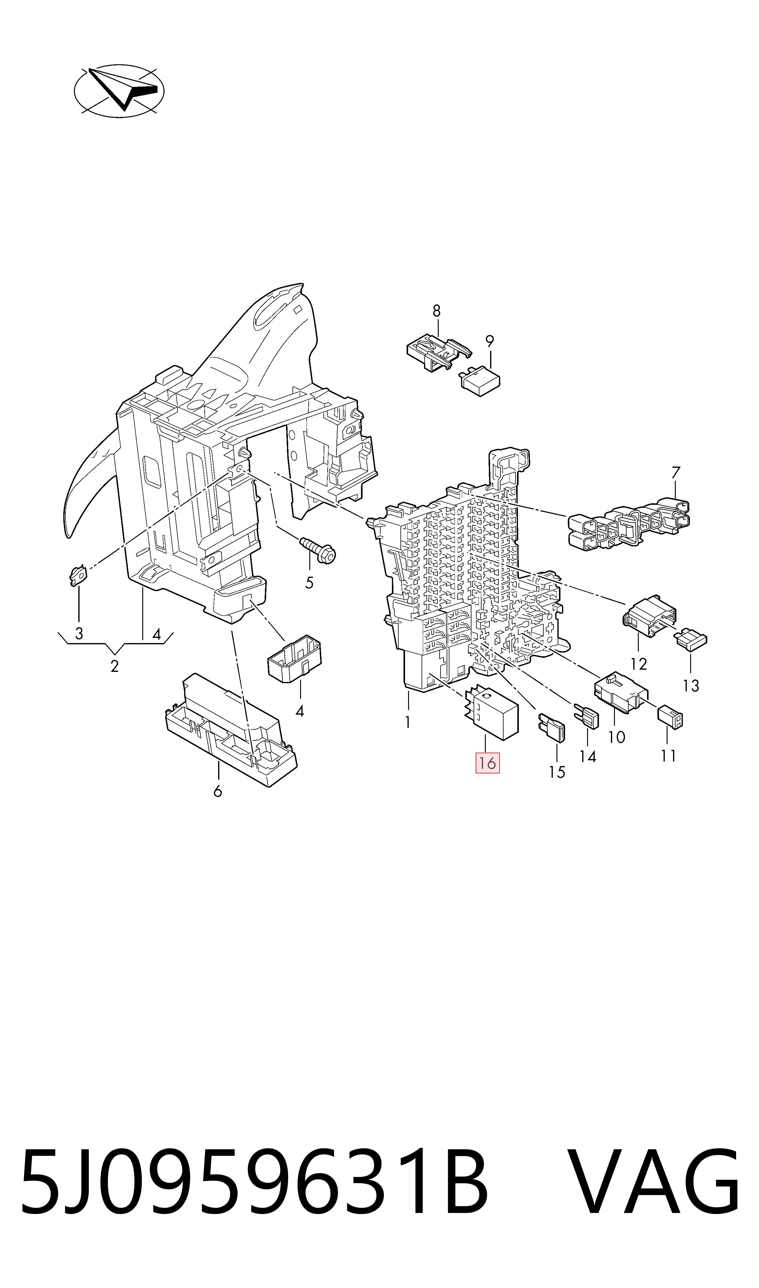  VAG 5J0959631B ціна, від 47.65 USD