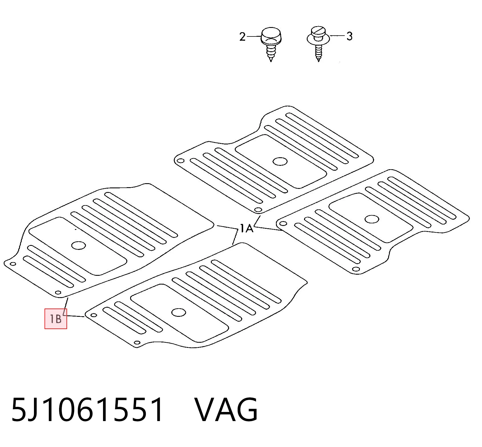 5J1061551 VAG Гумові килимки передні