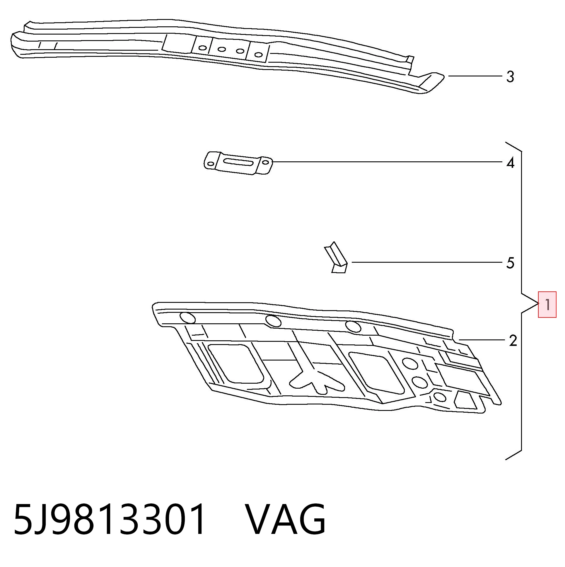 5J9813301 VAG Перегородка