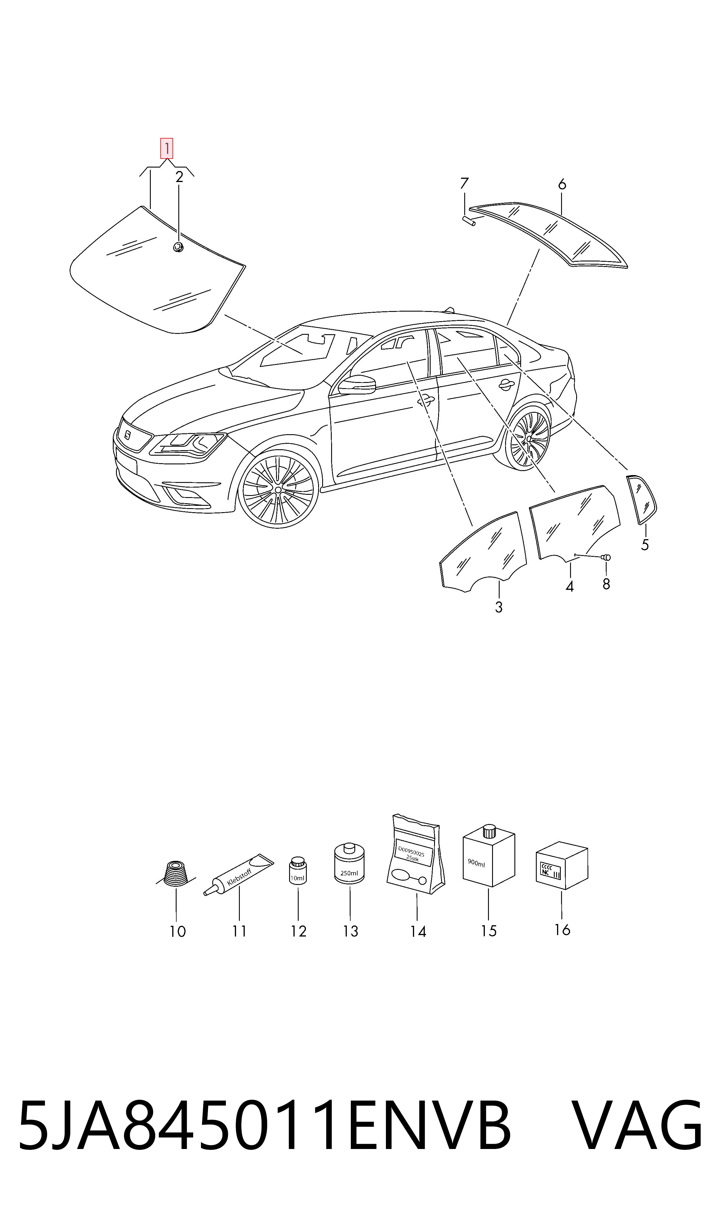 Автомобільне скло на Skoda Rapid  NH3, NK3, NK6