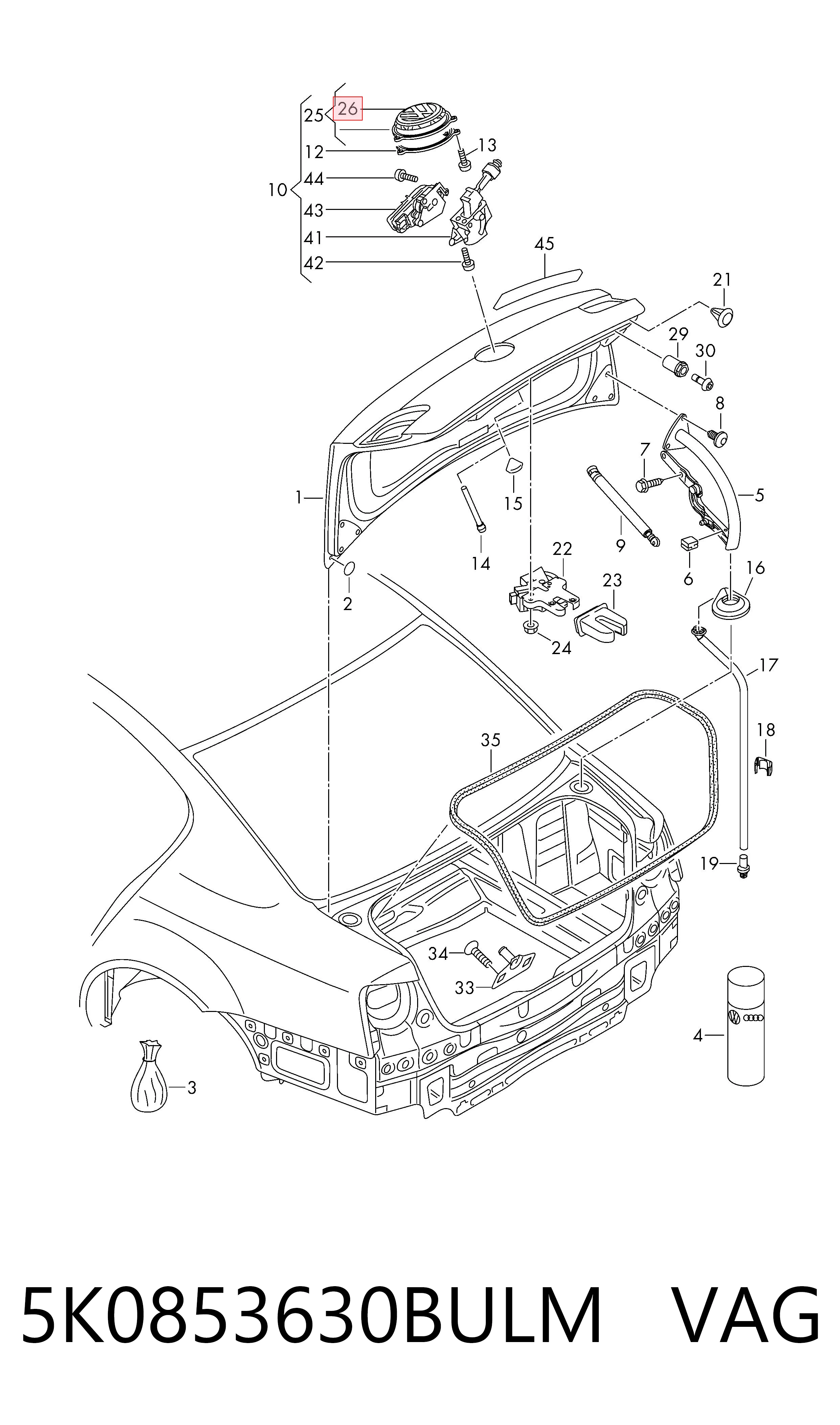 Емблема кришки багажника Volkswagen Golf 5