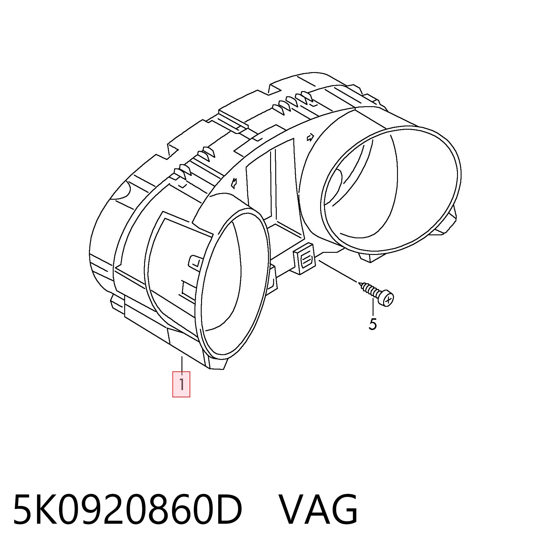 5K0920860D VAG Щиток приладів додатковий