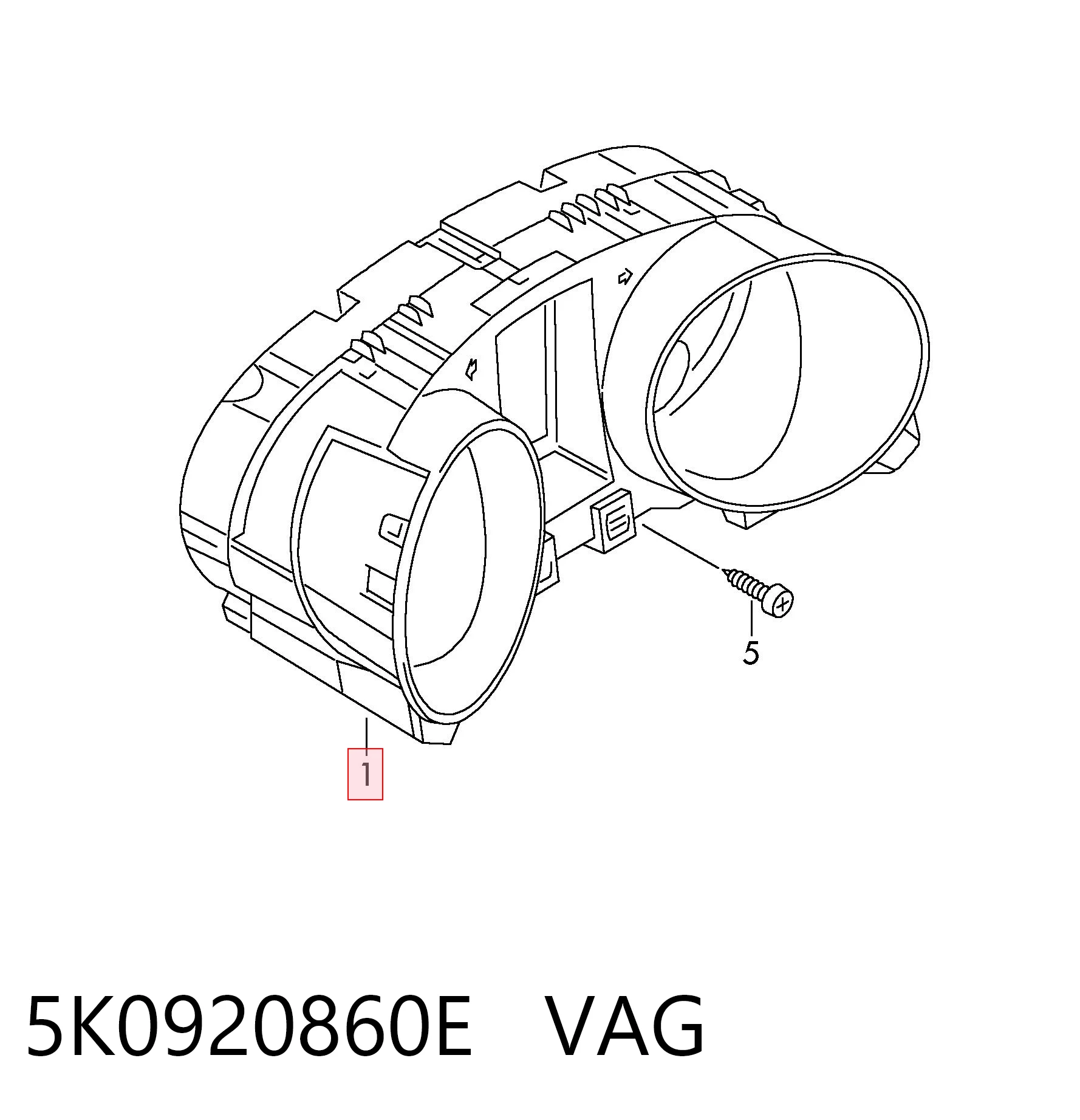5K0920860E VAG Щиток приладів додатковий