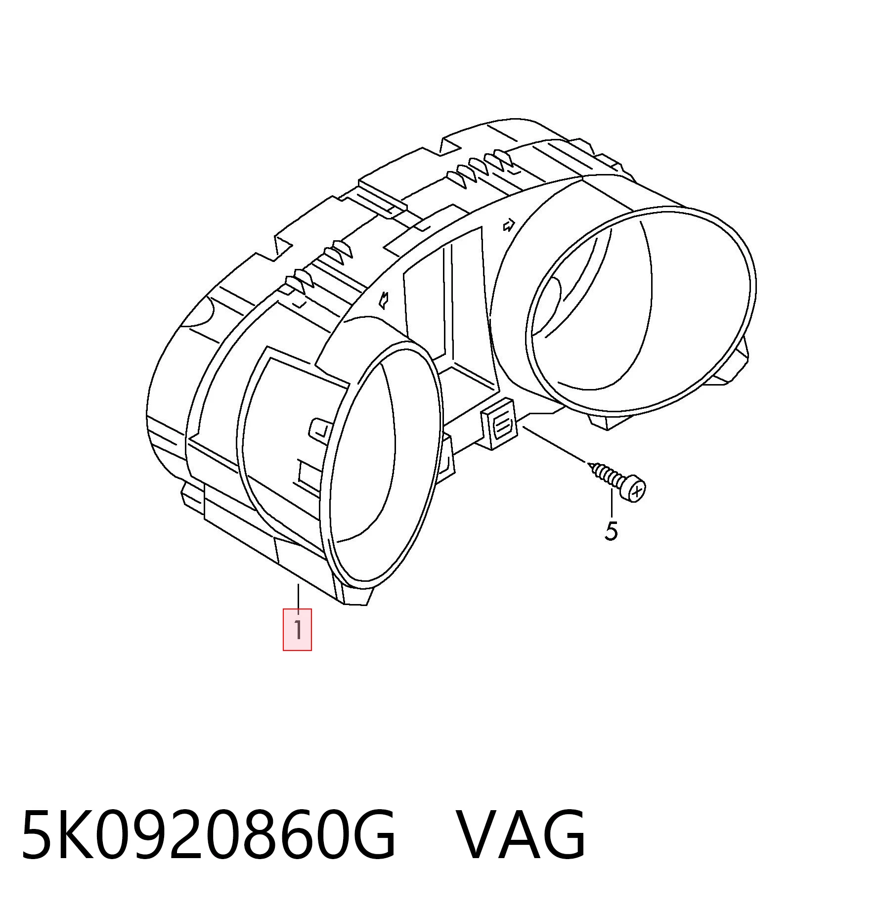 5K0920860G VAG Щиток приладів додатковий